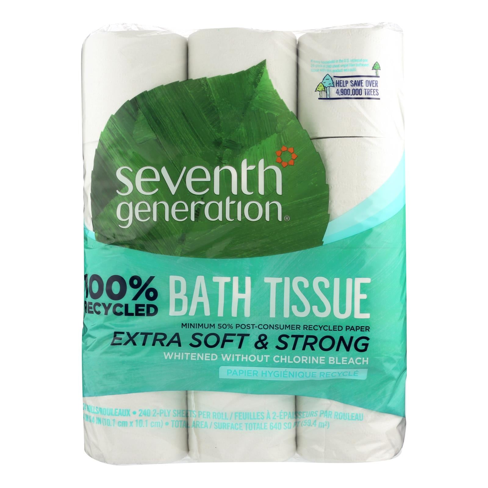 Seventh Generation - Bath Tissue 2 Ply 240 Ct - Case Of 2 - 24 Ct