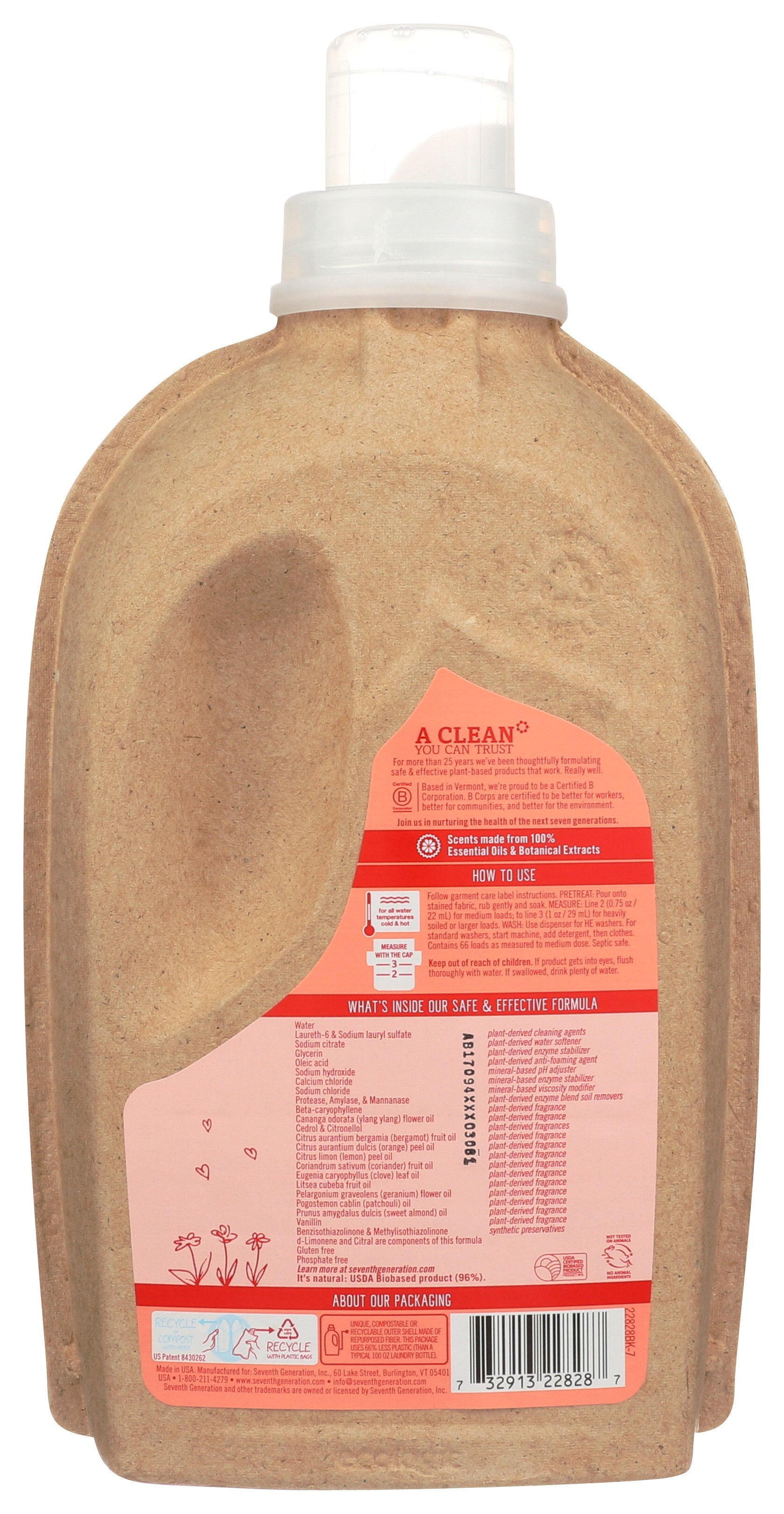 SEVENTH GENERATION LAUNDRY LIQ GERANIUM BLSM - Case of 6