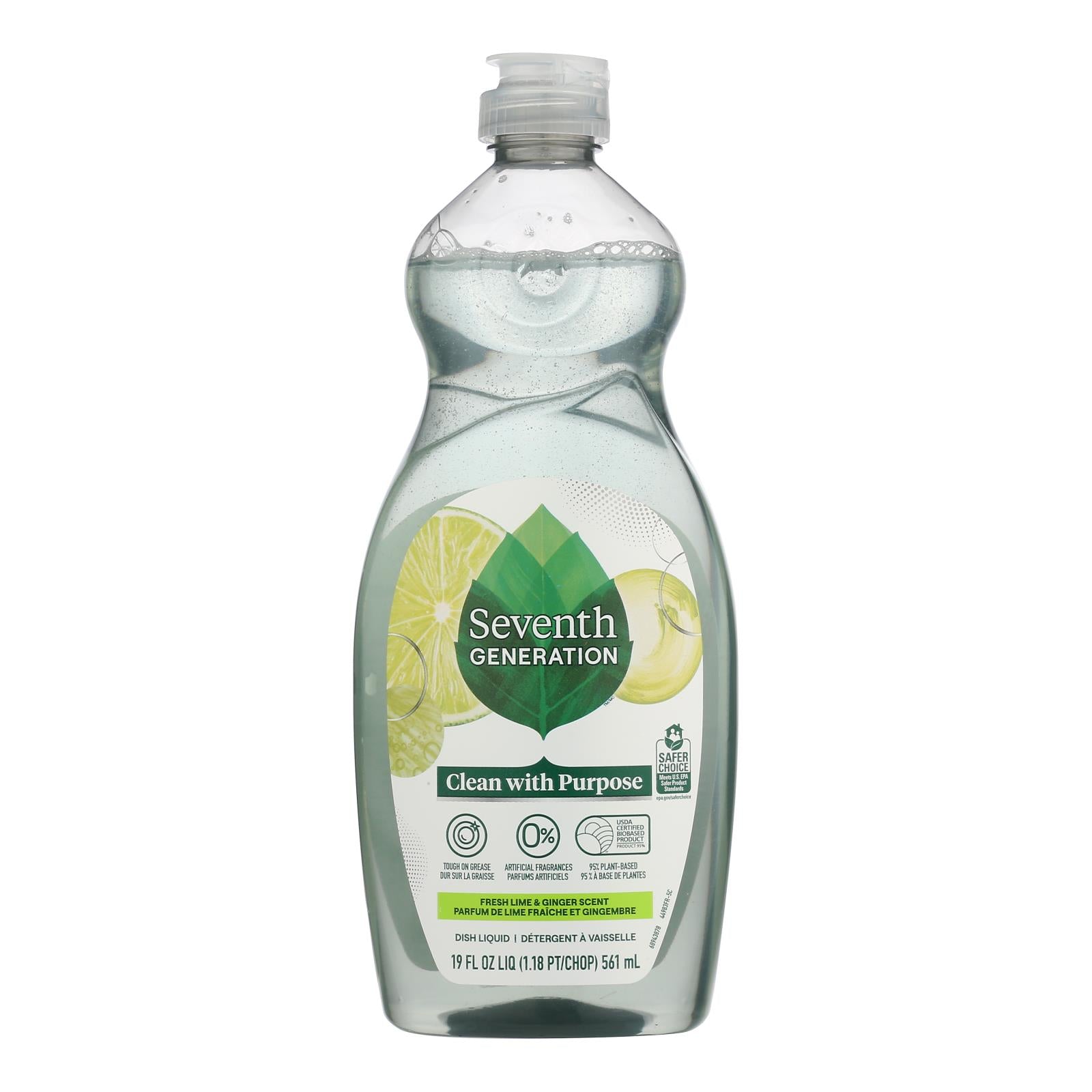 Seventh Generation - Dish Liquid Lime Ginger - Case Of 6-19 Fz