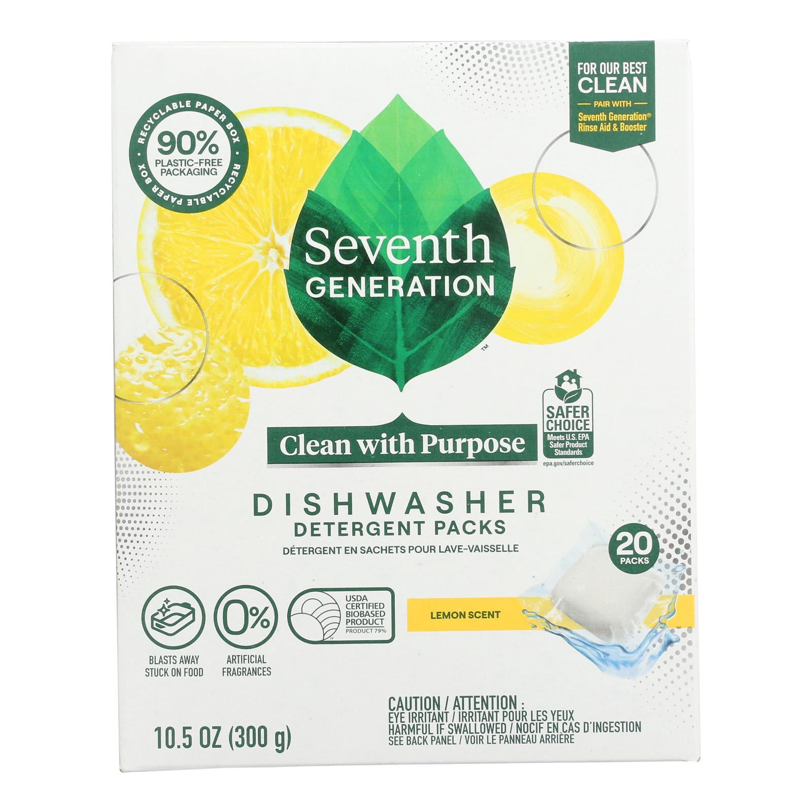 Seventh Generation - Automatic Dish Pacs Lemon - Case of 6-20 Count
