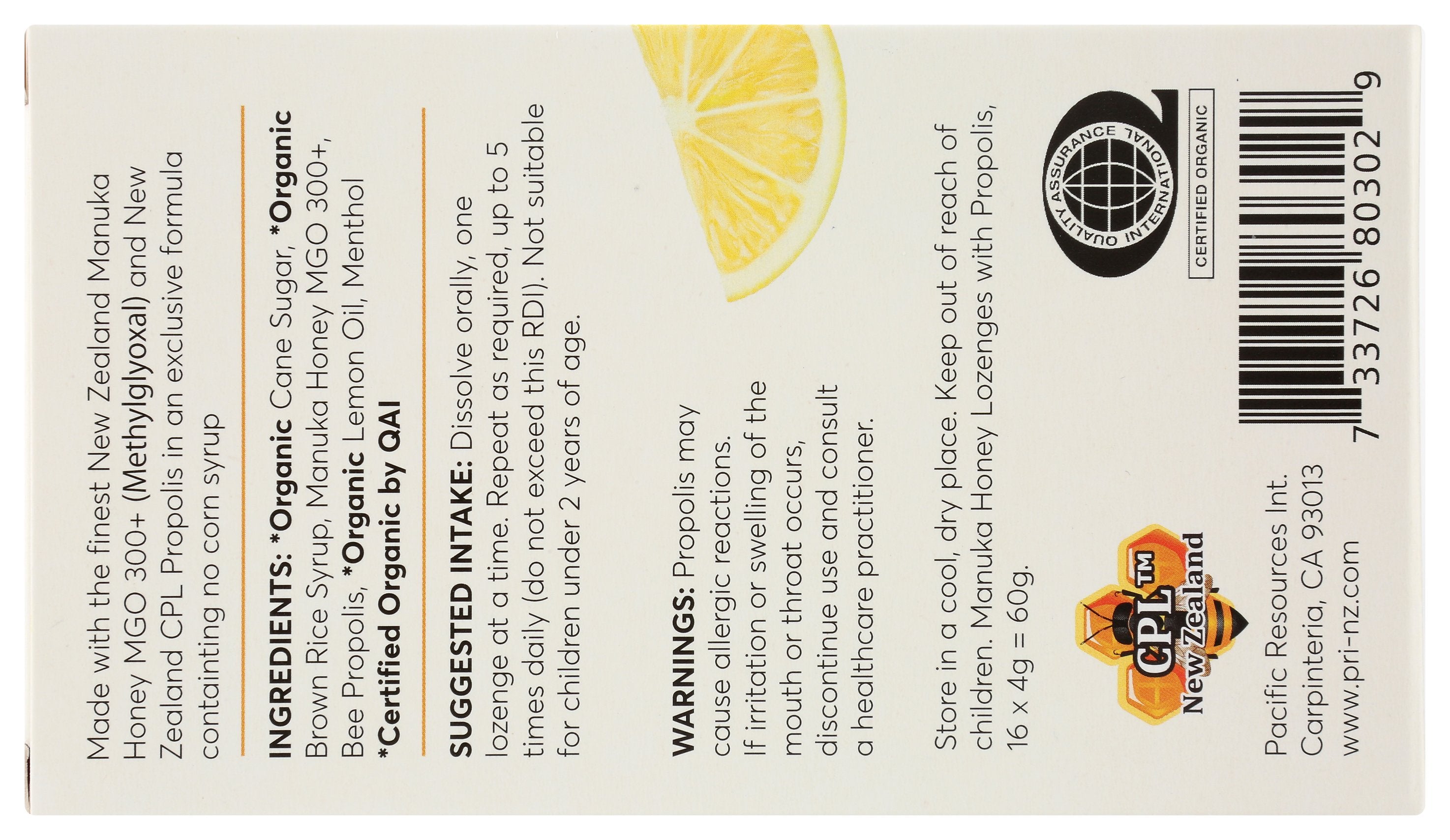 PRI LZNG  PROPOLIS LEMON HNY - Case of 6