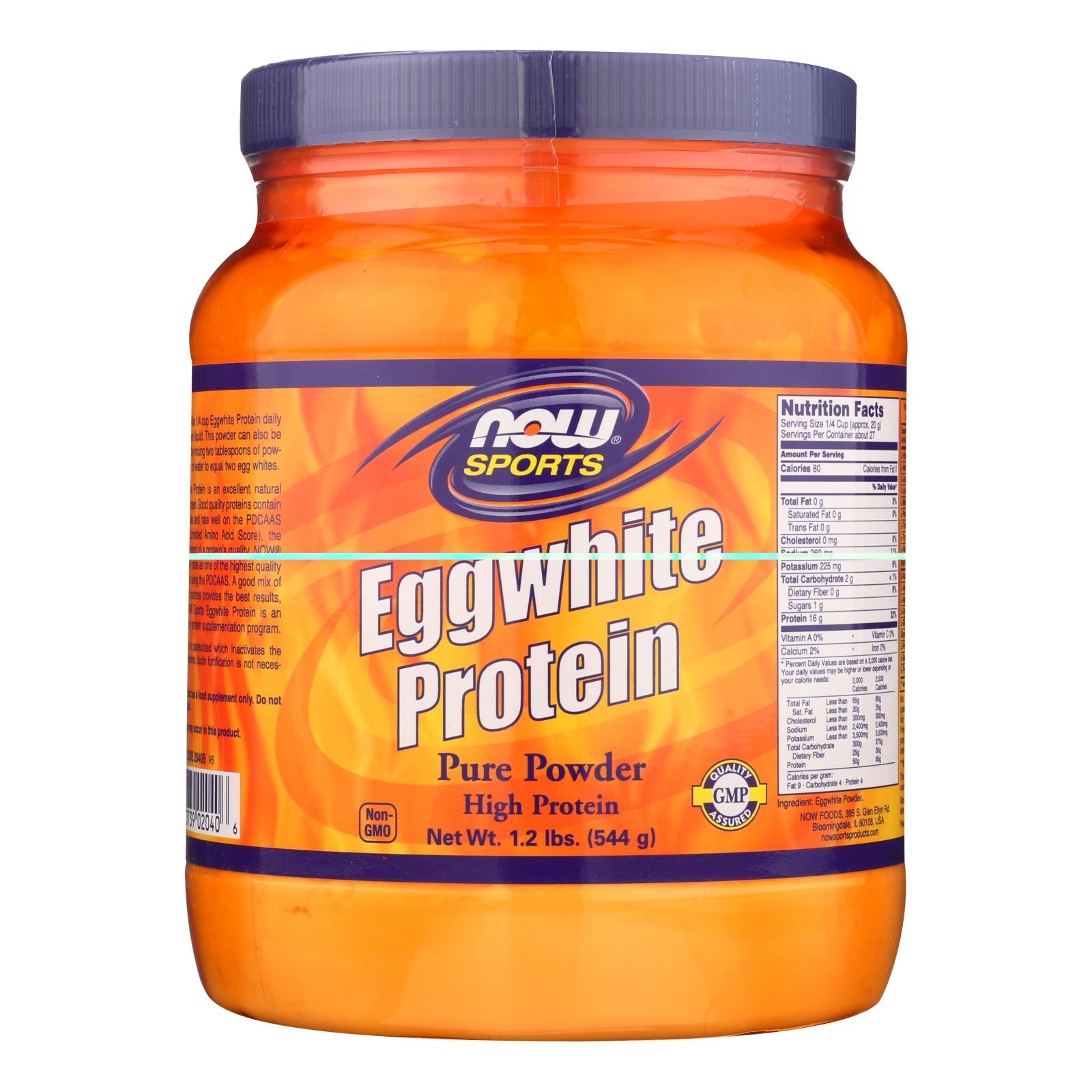 Now Foods - Eggwhite Powder Unflvr - 1 Each-19.2 OZ