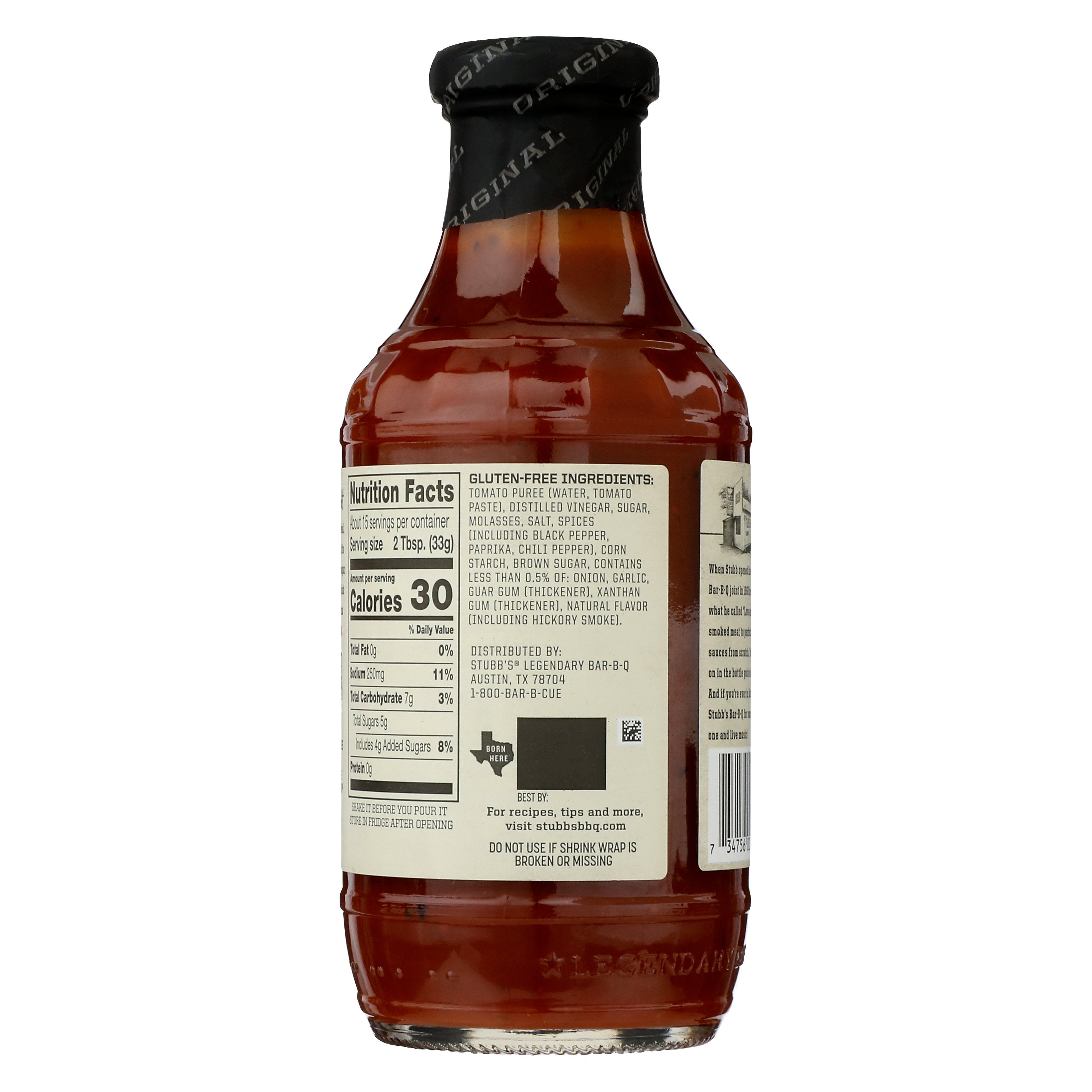 STUBBS SAUCE BBQ ORGNL - Case of 6 [BAR-B-Q SAUCE - 18 OZ]