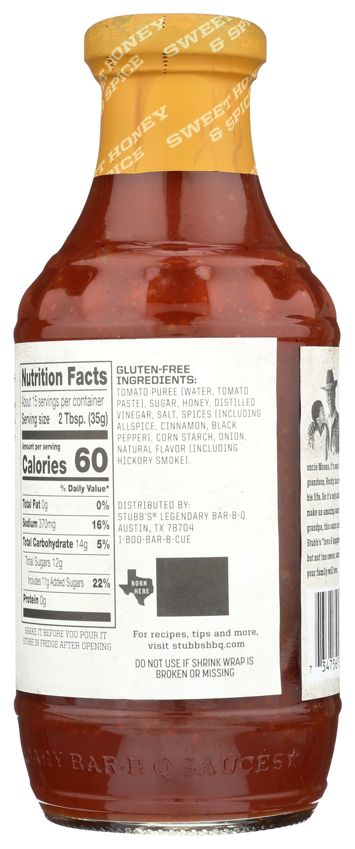 STUBBS SAUCE BBQ SWT HNY SPICE - Case of 6