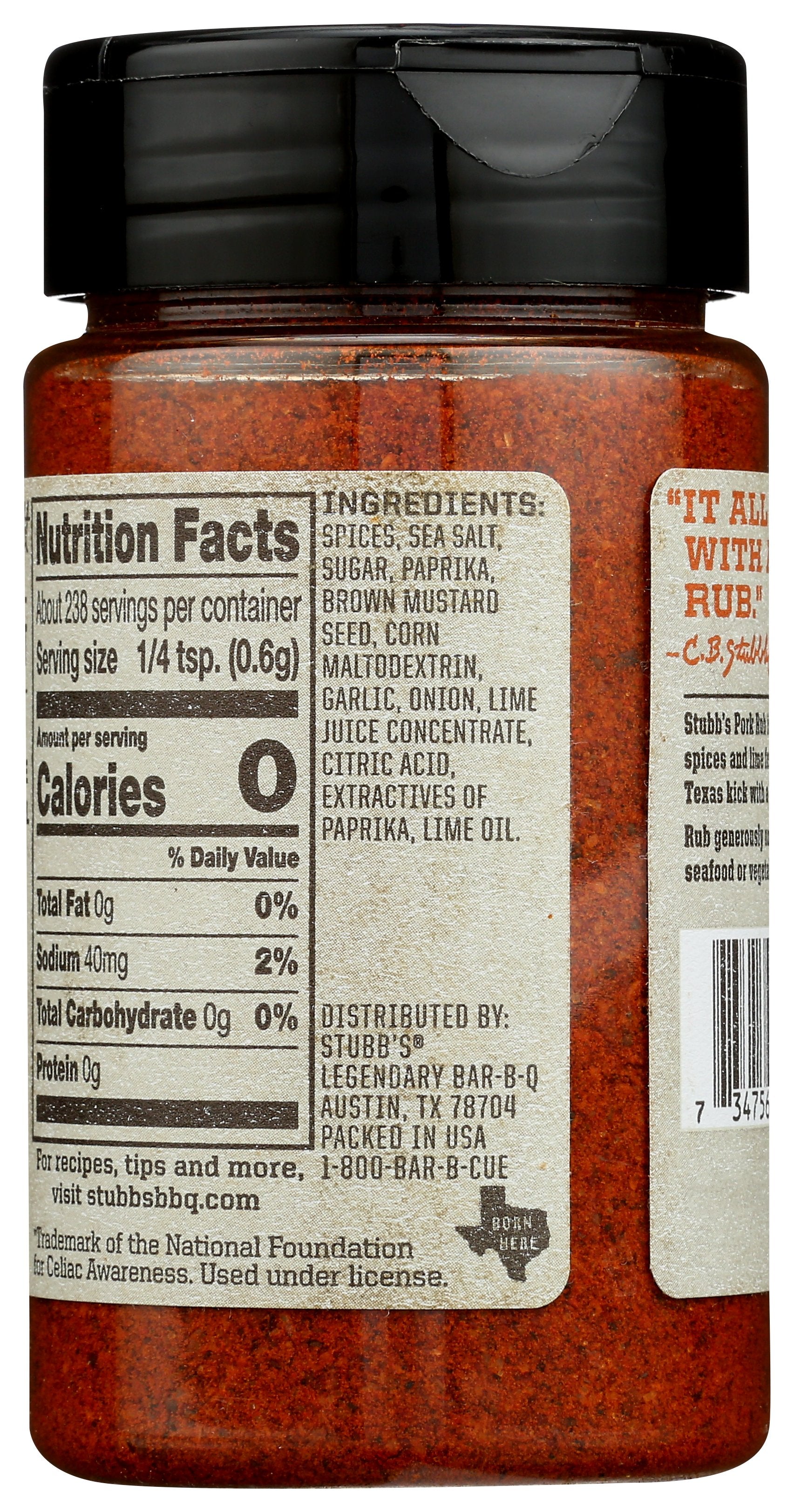 STUBBS RUB PORK - Case of 6