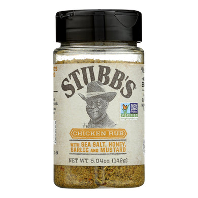 Stubb's Chicken Rub With Sea Salt Honey Garlic And Mustard - Case Of 6 - 5.04 Oz