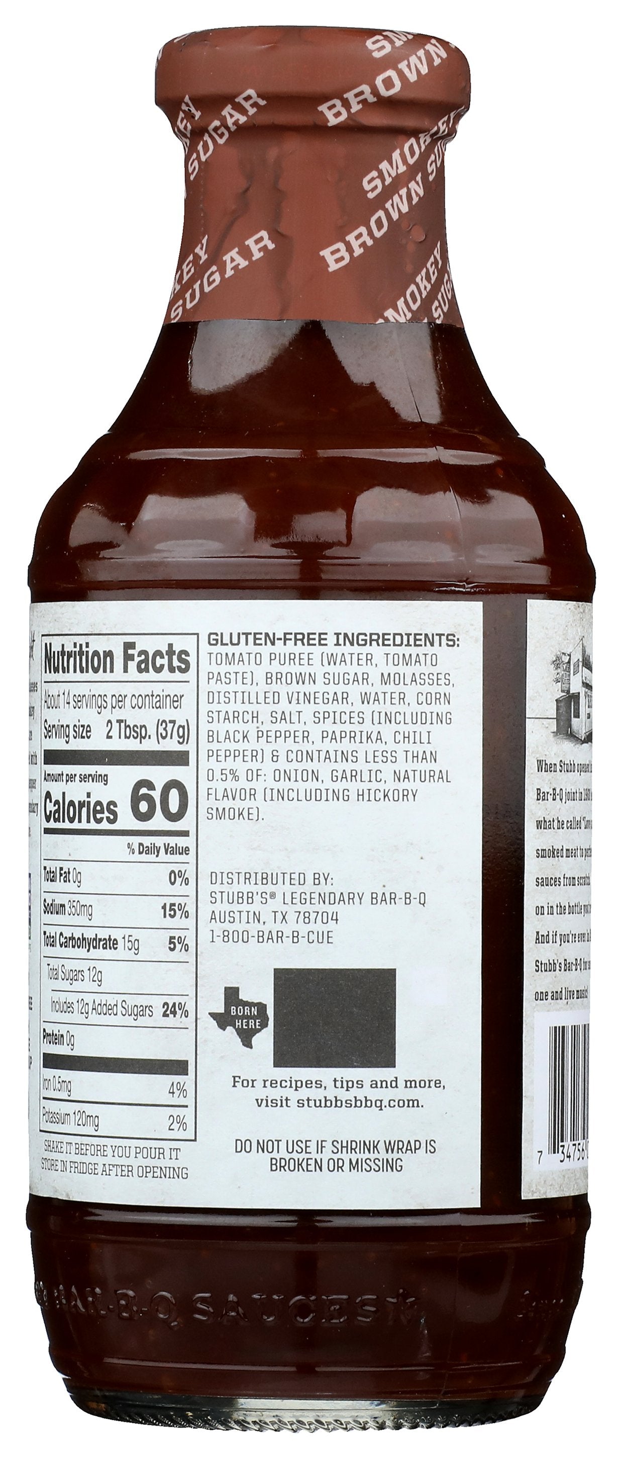 STUBBS SAUCE SMOKEY BROWN SUGAR - Case of 6