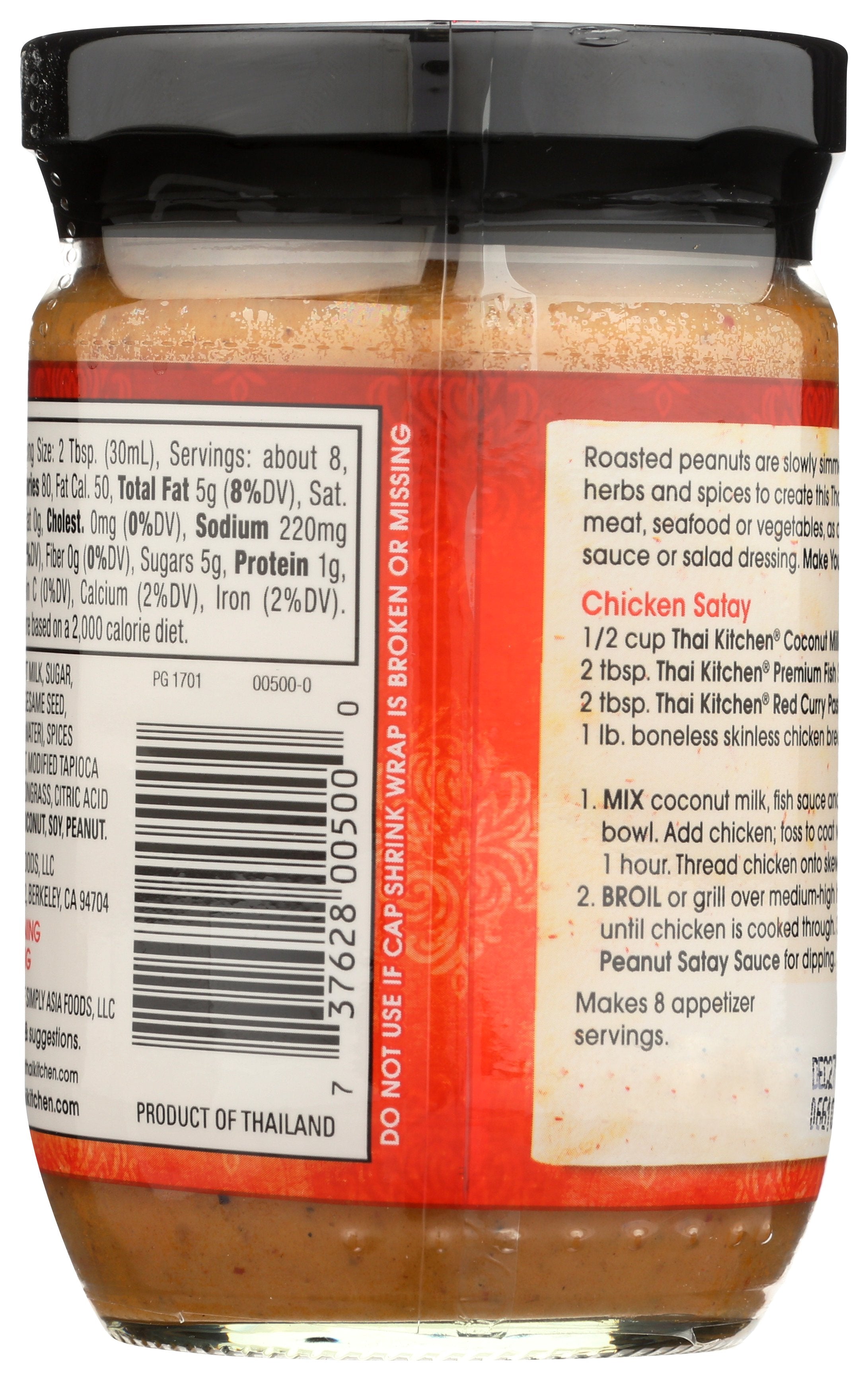 THAI KITCHEN SAUCE PEANUT SATAY - Case of 6
