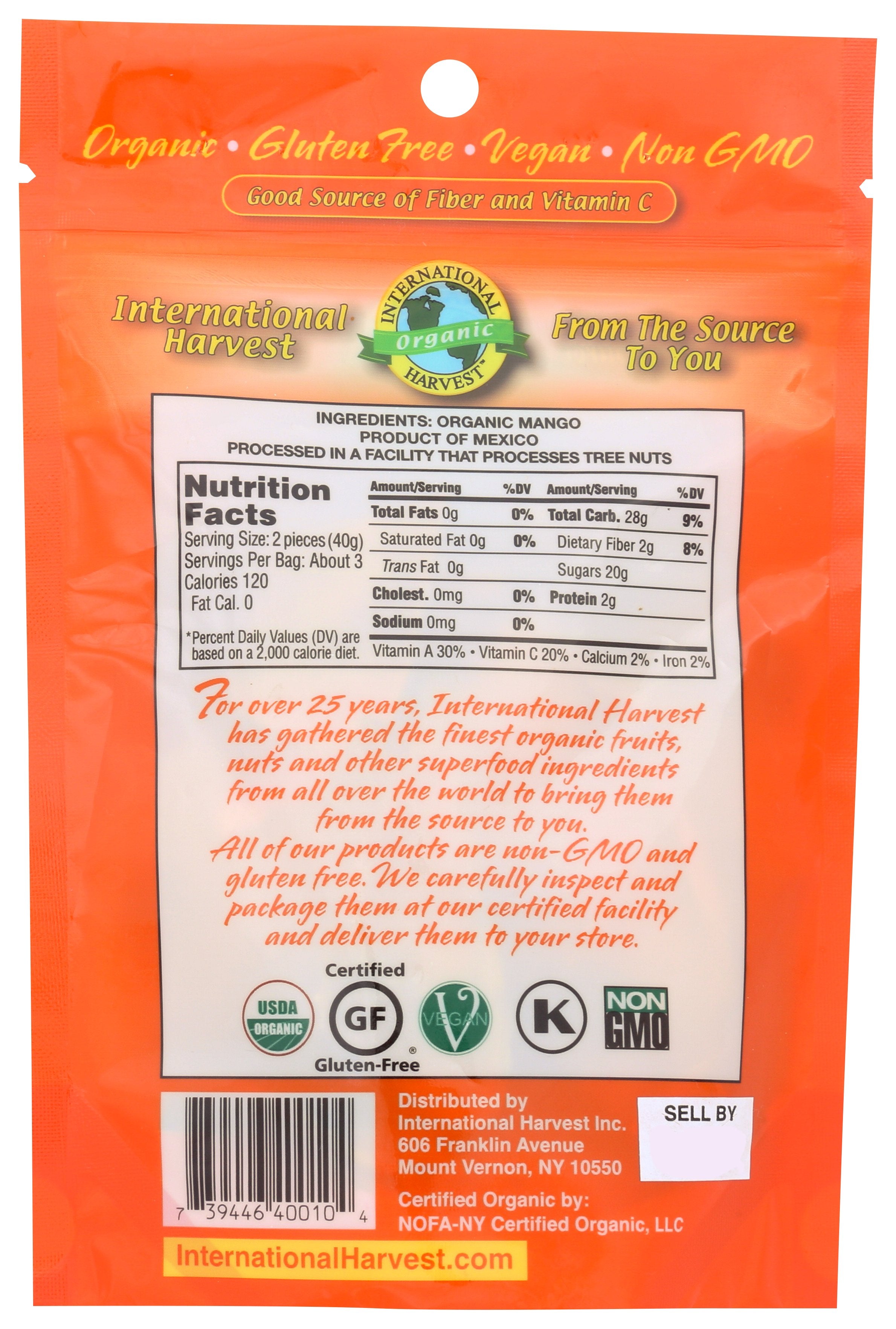 INTERNATIONAL HARVEST MANGO SLICES ORG - Case of 6