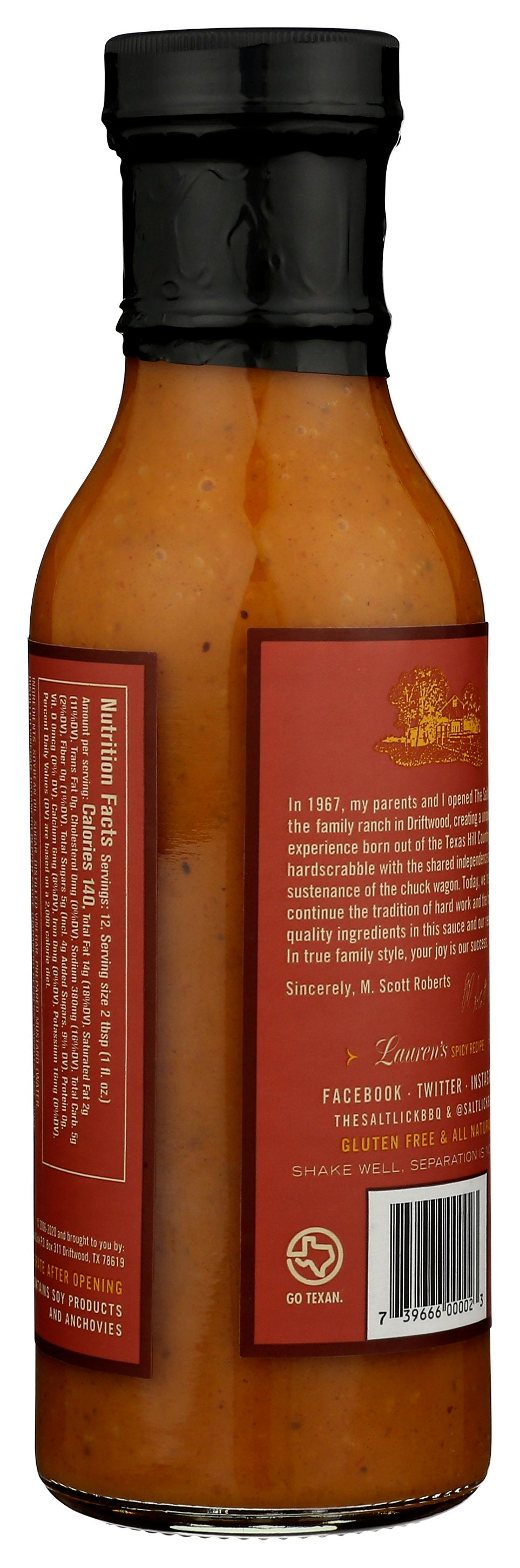 SALT LICK SAUCE BBQ SPICY - Case of 6