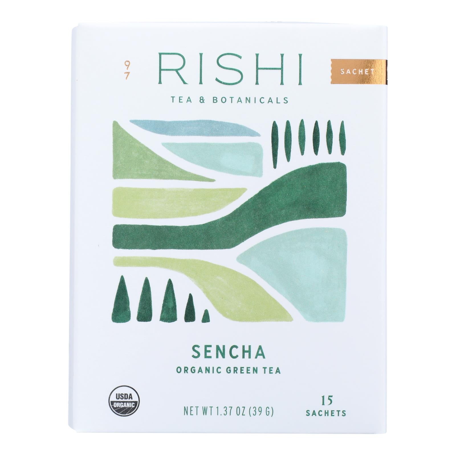 Rishi Organic Green Tea - Sencha - Case Of 6 - 15 Bags