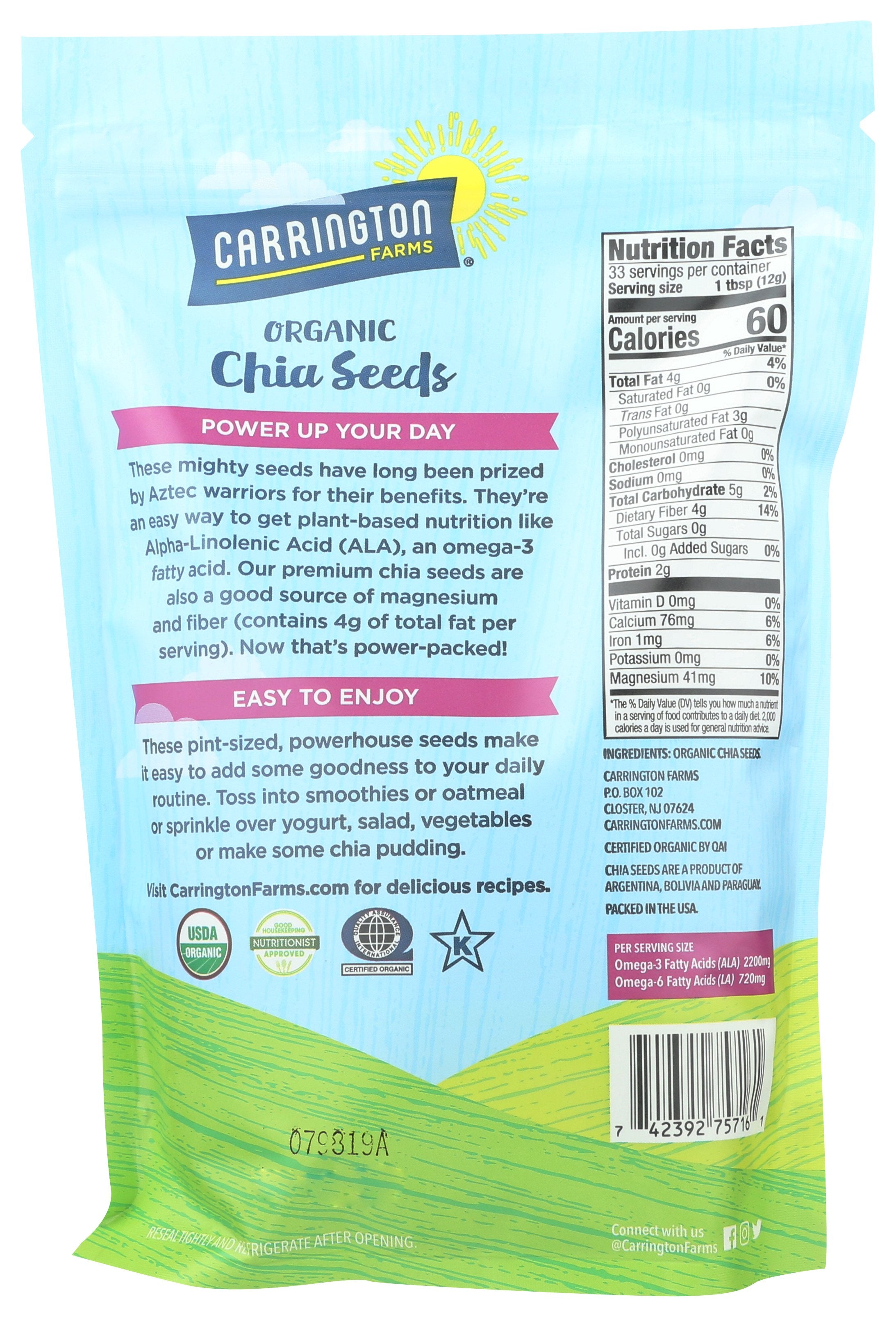 CARRINGTON FARMS CHIA SEED ORG - Case of 6