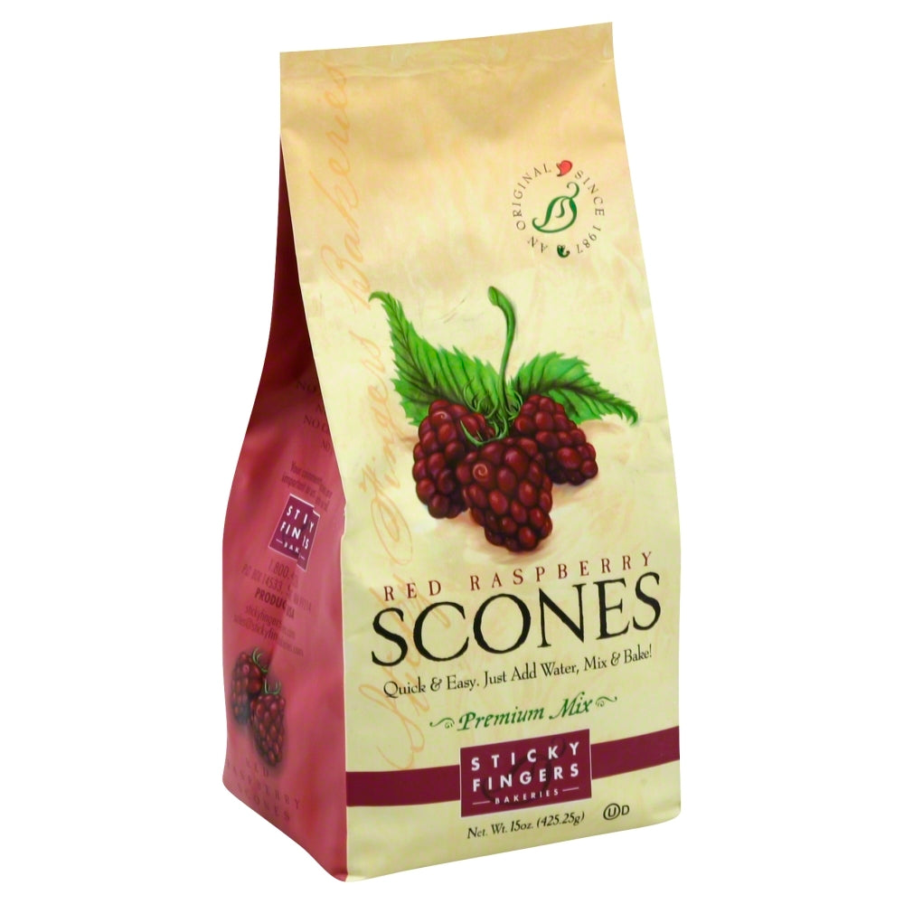Sticky Fingers Scone Mix Raspberry - Case of 6 - 16 oz