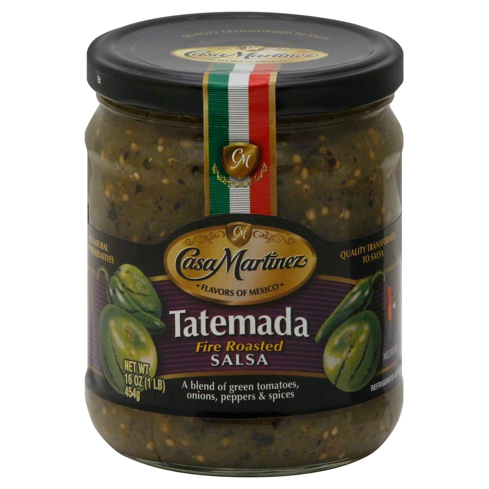 Casa Martinez Salsa Tatemada Green Fire Roasted - Case of 6 - 16 oz