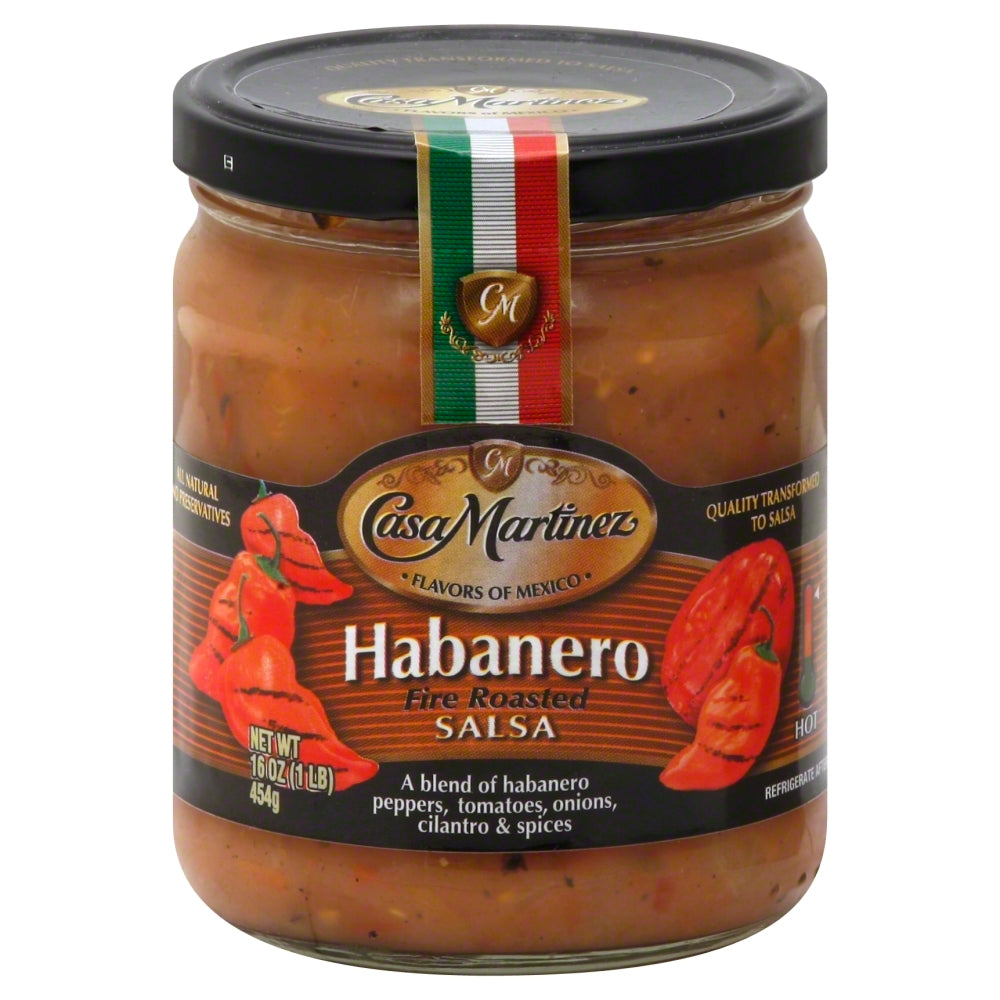 Casa Martinez Salsa Habanero Fire Roasted - Pack of 6 - 16 oz