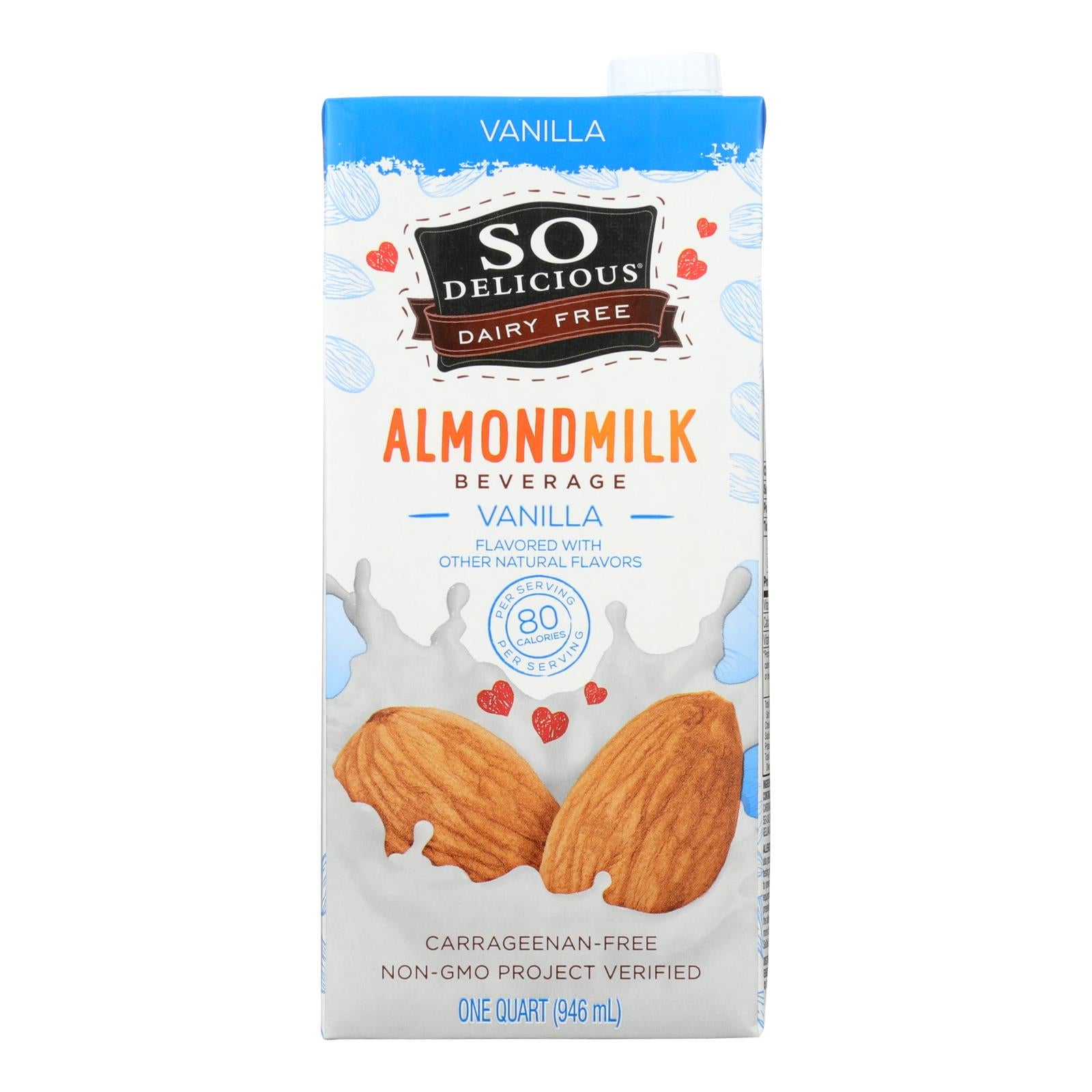 So Delicious Dairy Free Almond Milk - Vanilla - Case of 6 - 32 oz