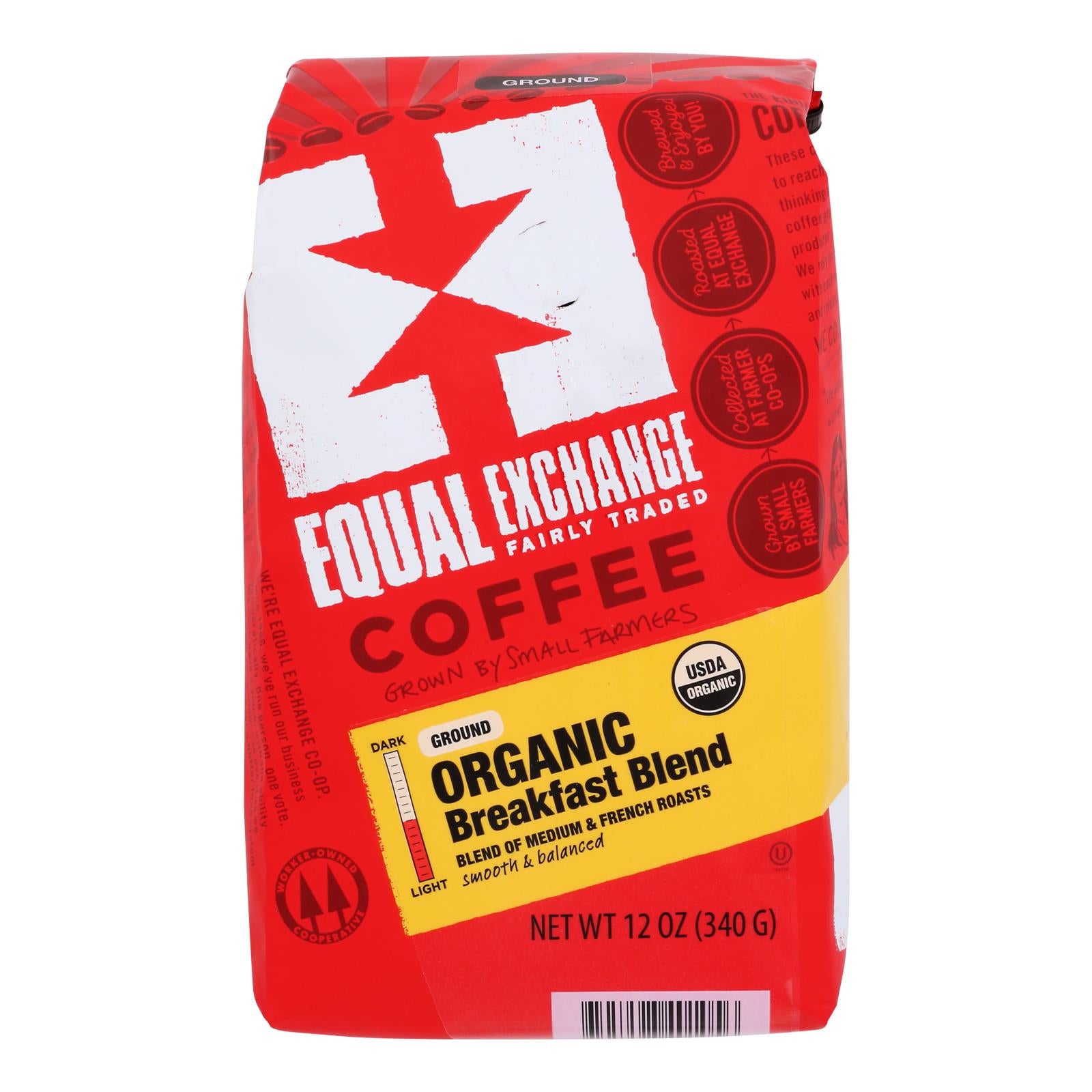 Equal Exchange Organic Drip Coffee - Breakfast Blend - Case Of 6 - 12 Oz.