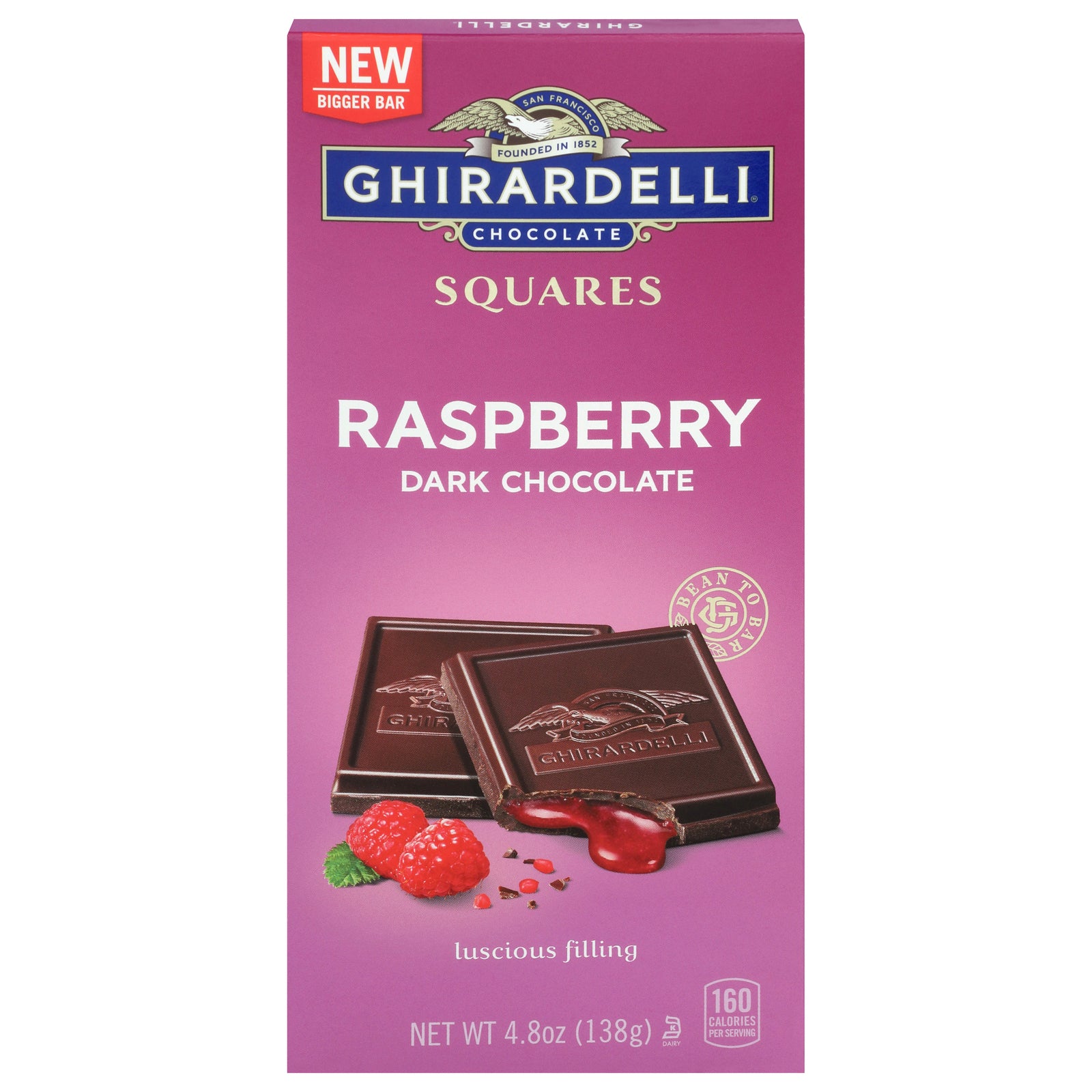 Ghirardelli - Bar Dark Chocolate Raspberry - Case of 10-4.8 OZ