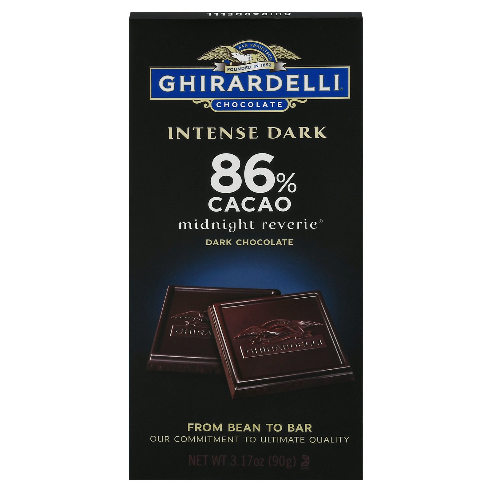Ghirardelli - Bar Intense Dark Dark Chocolate - Case of 12 - 3.17 Ounces