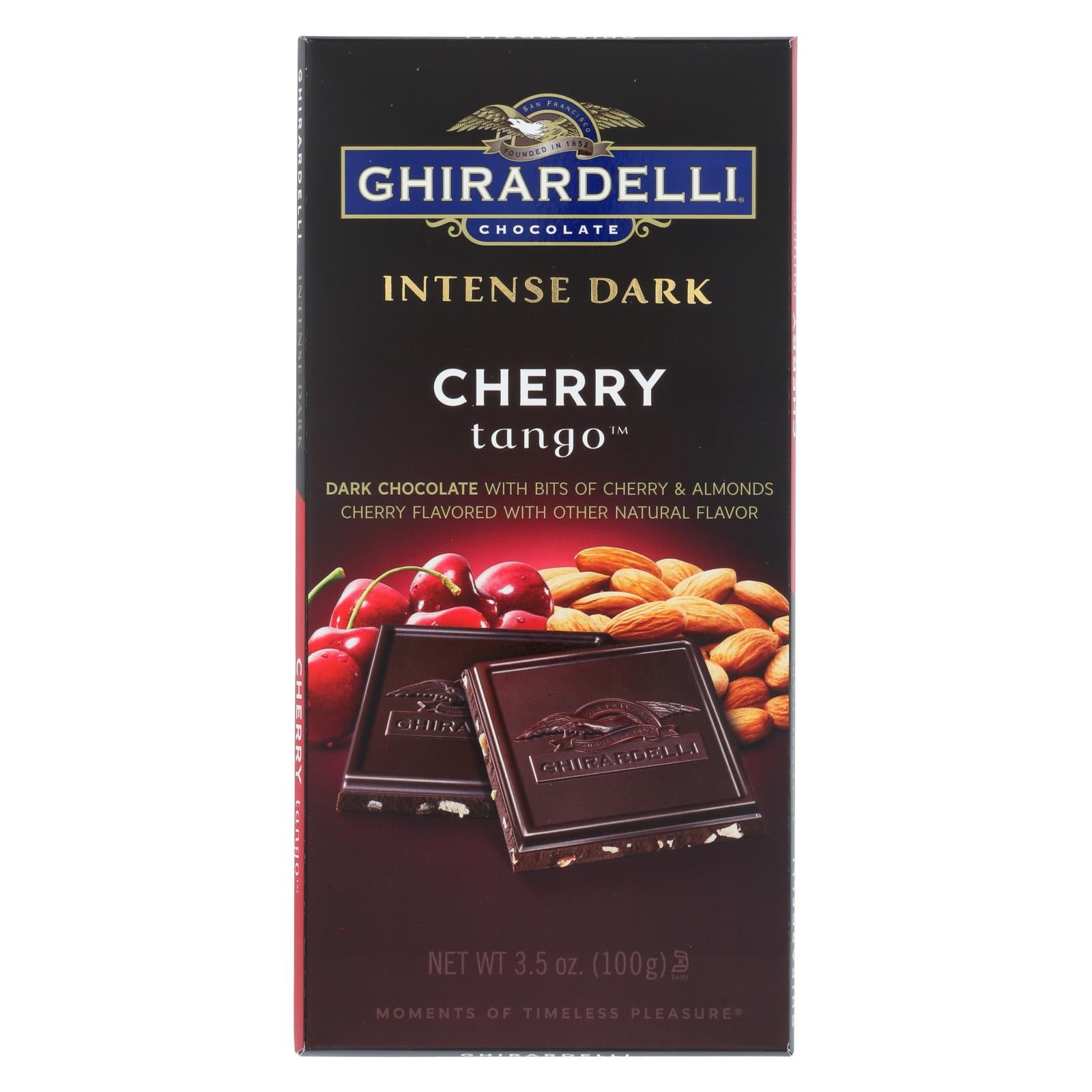 Ghirardelli Chocolate Bar Cherry Tango Intense Dark  - Case of 12 - 3.45 OZ