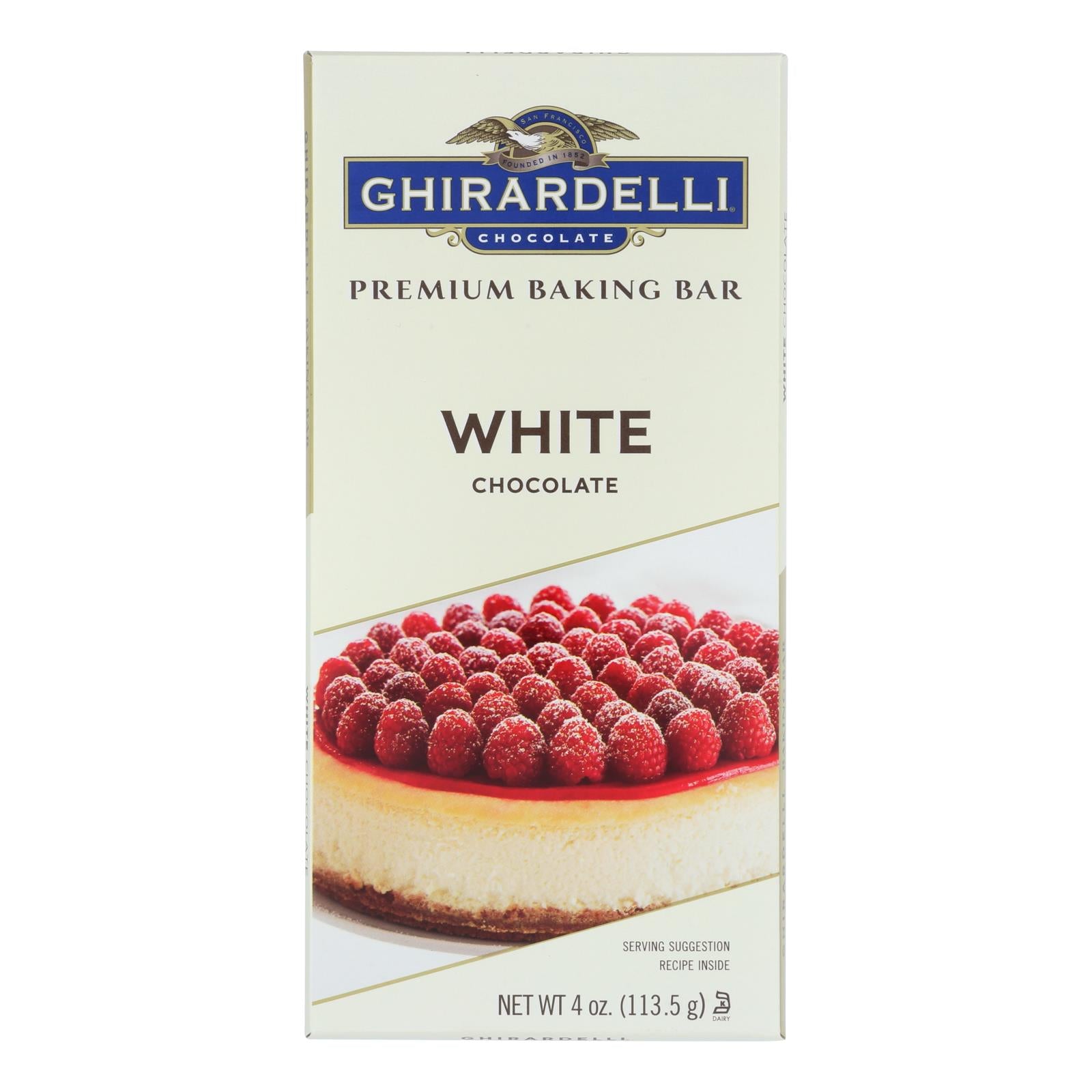 Ghirardelli Baking Bar - Premium Baking Bar White Chocolate - Case of 12 - 4 oz.