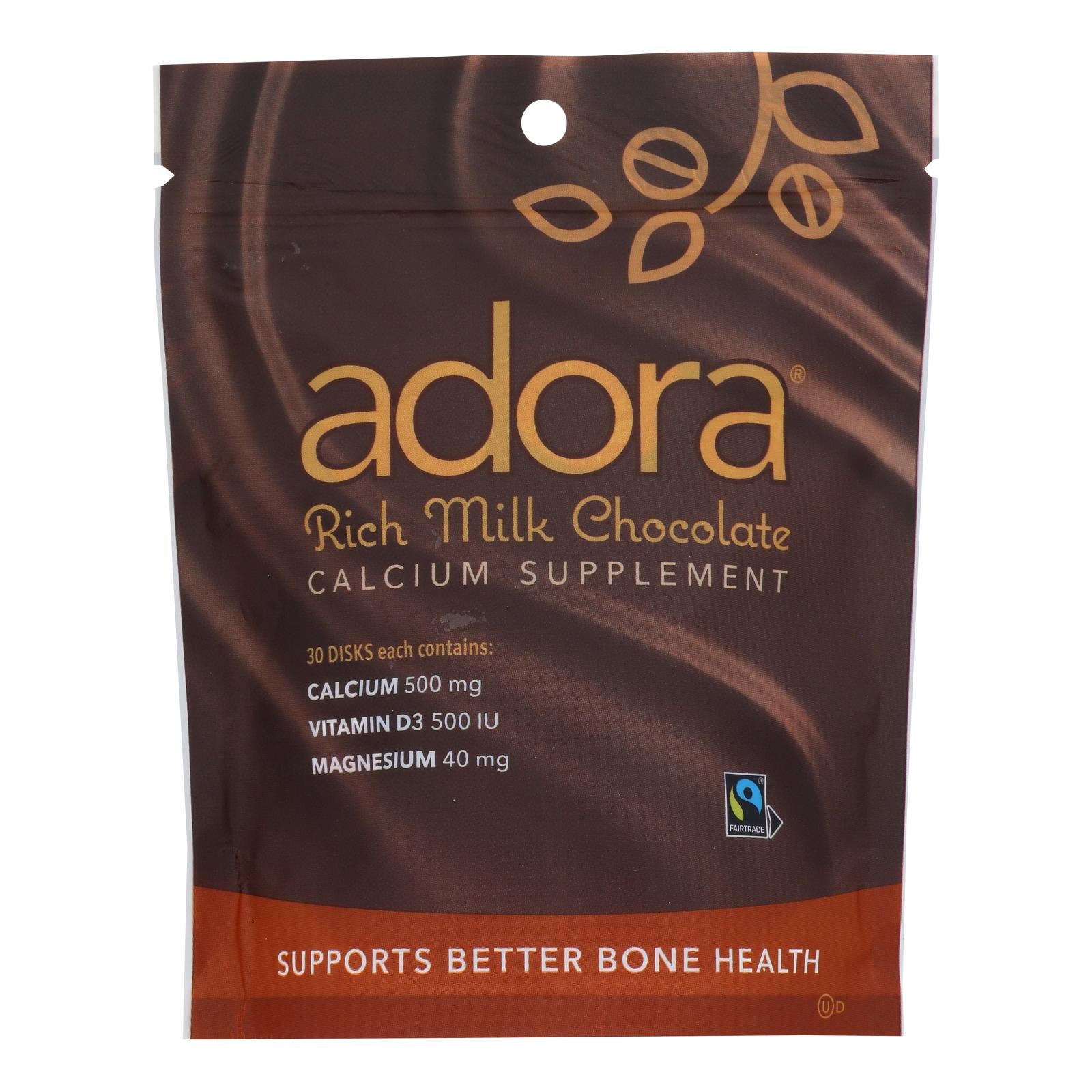 Adora - Chocolate Disk Mlkchc Calc - 1 Each-30 Ct