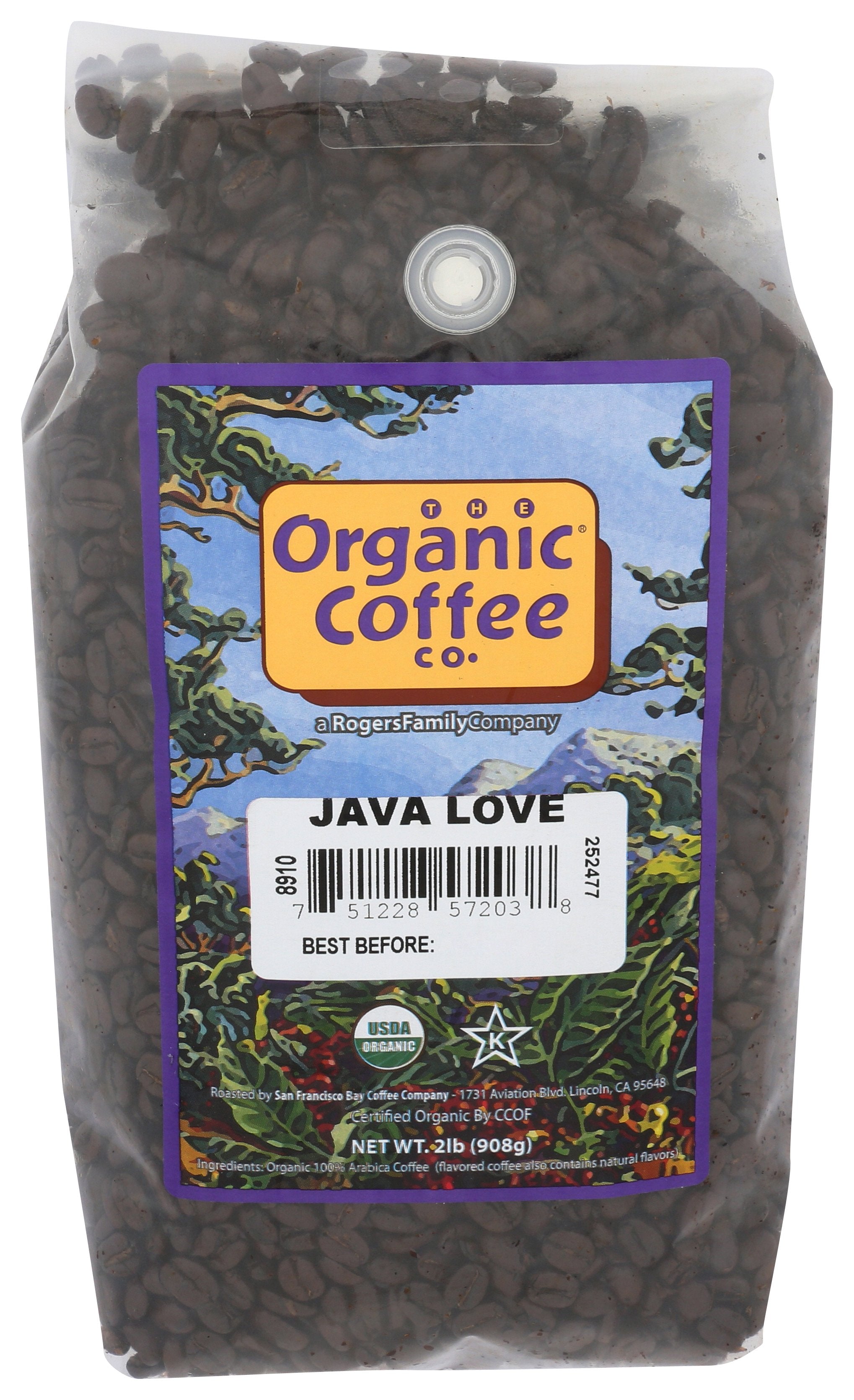 ORGANIC COFFEE CO COFFEE BEAN JAVA LOVE ORG - Case of 2