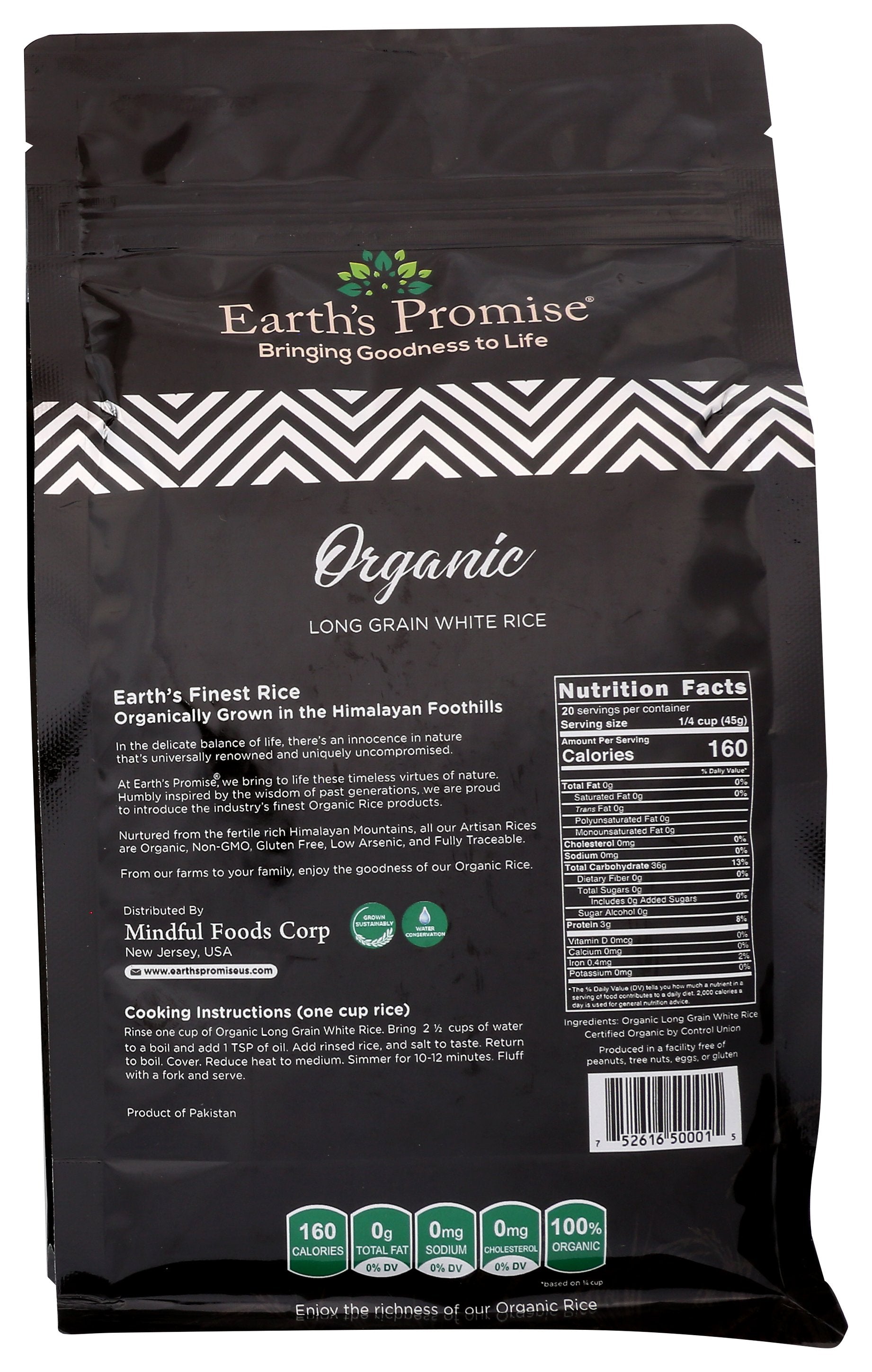 EARTHS PROMISE RICE WHITE LONG GRAIN ORG - Case of 5