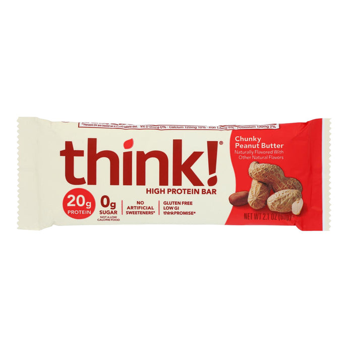 Think Products Thin Bar - Chunky Peanut Butter - Case Of 10 - 2.1 Oz