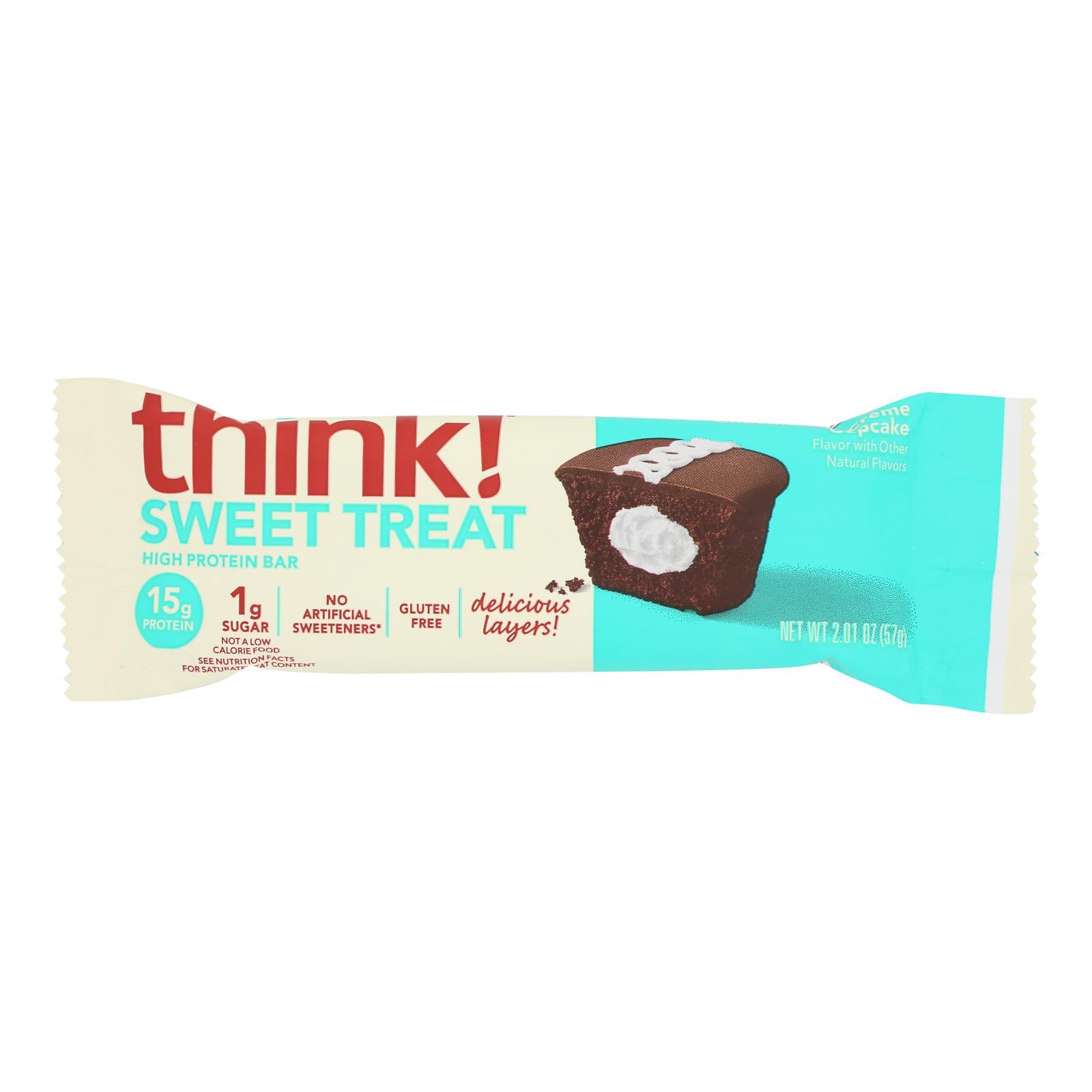 Think! - Bar Chocolate Cream Cupcake Protein - Case of 10 - 2.01 Ounces