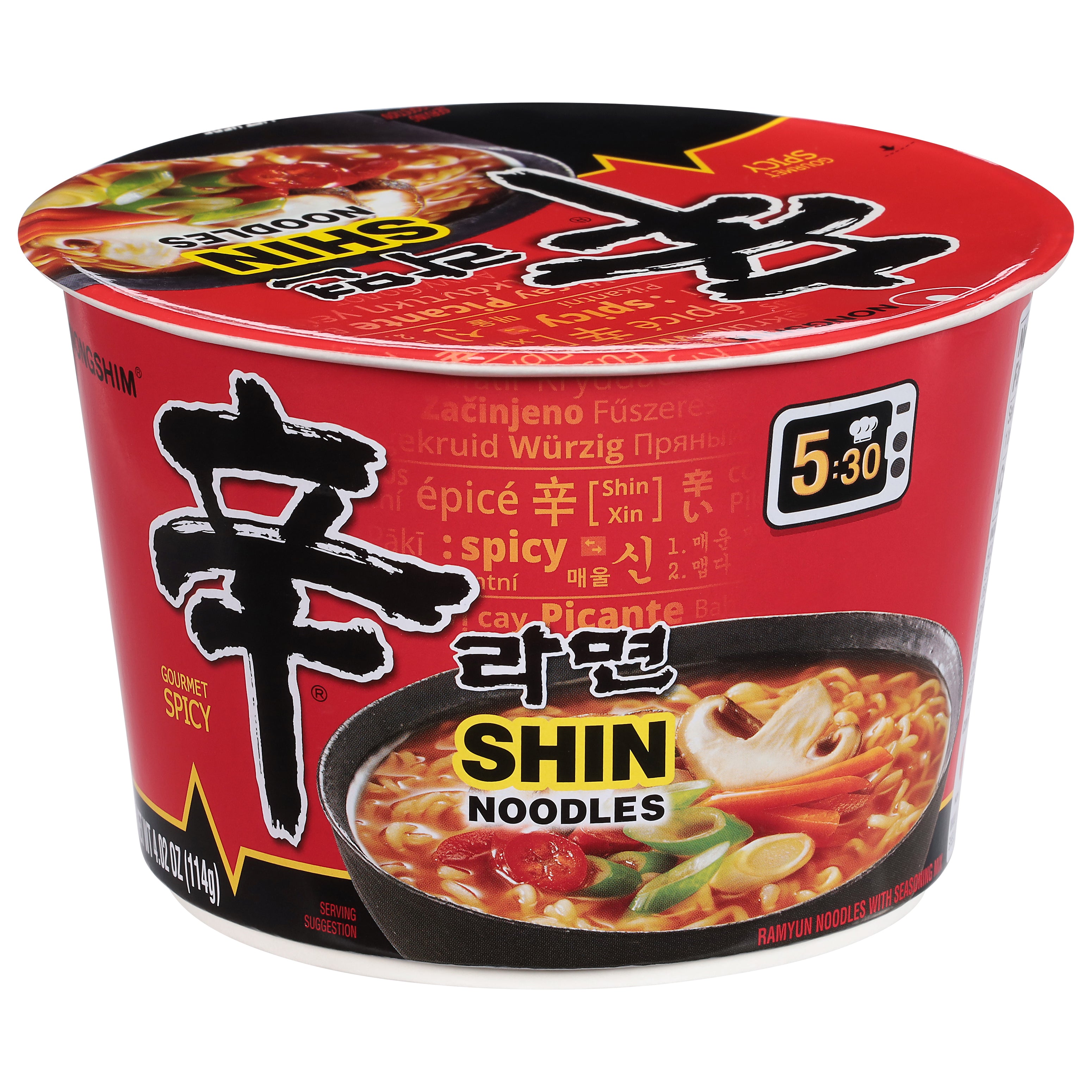 Nongshim Gourmet Spicy Shin Noodles 4.02 oz - Case of 6