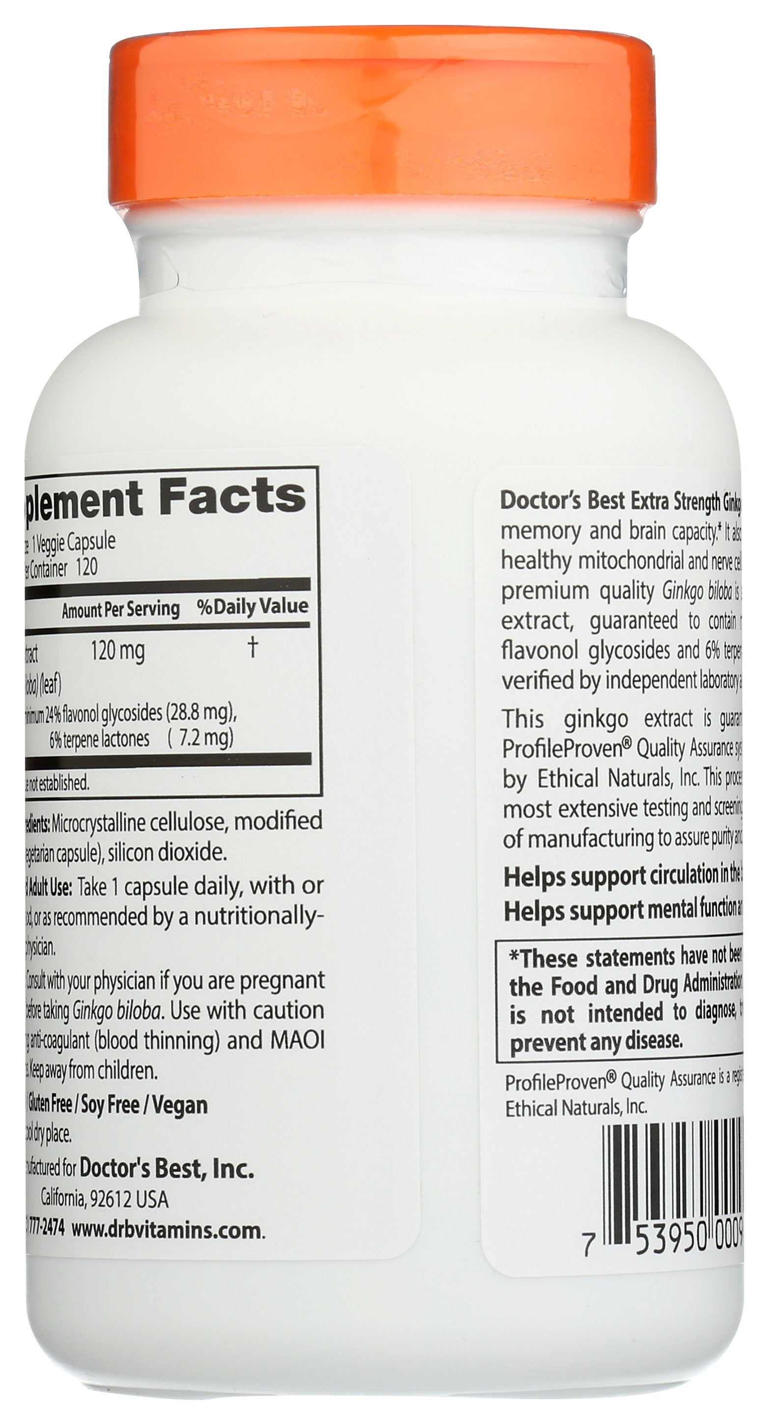 DOCTORS BEST EX STRENGTH GINKGO 120MG