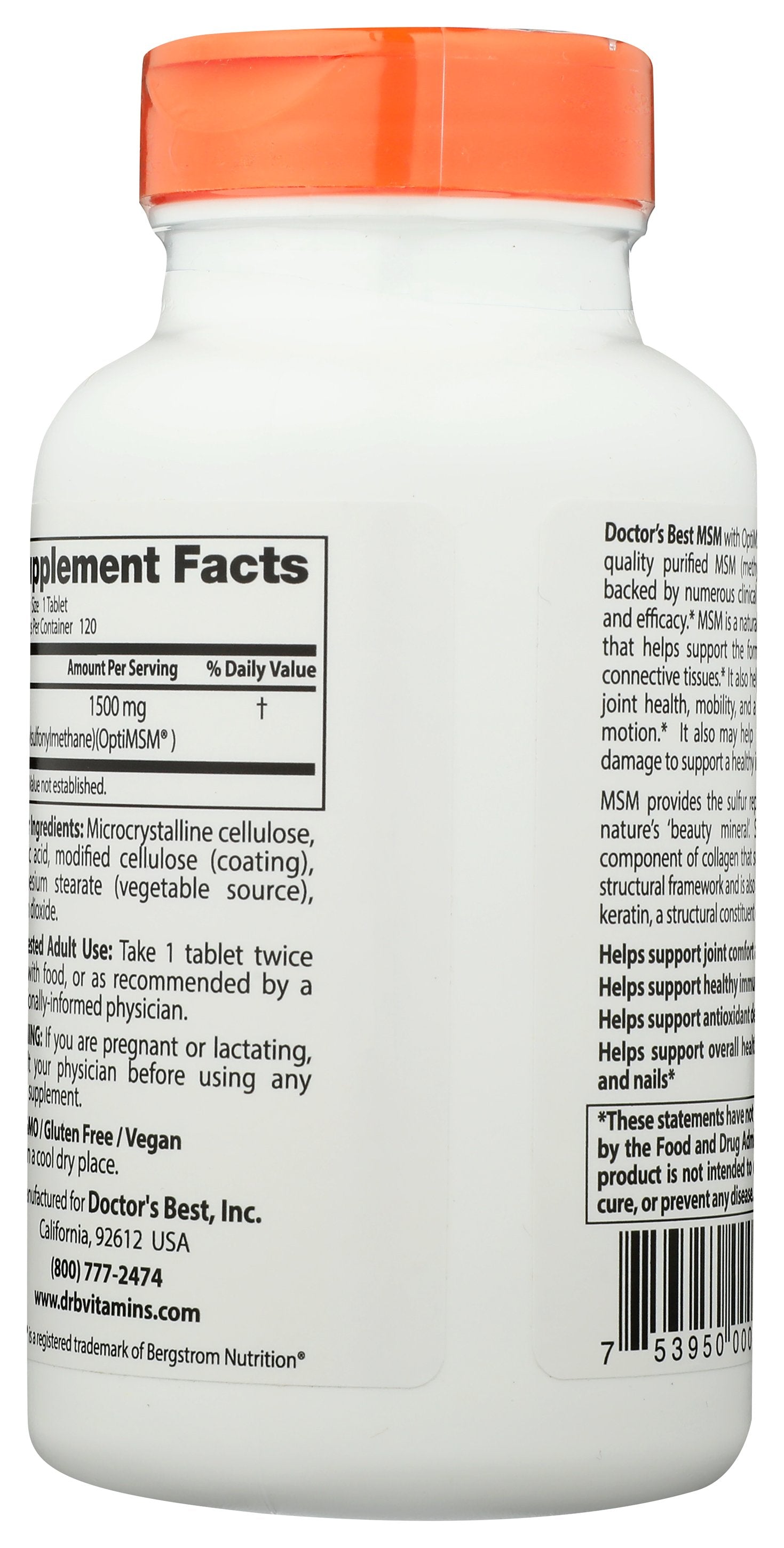 DOCTORS BEST MSM 1500MG