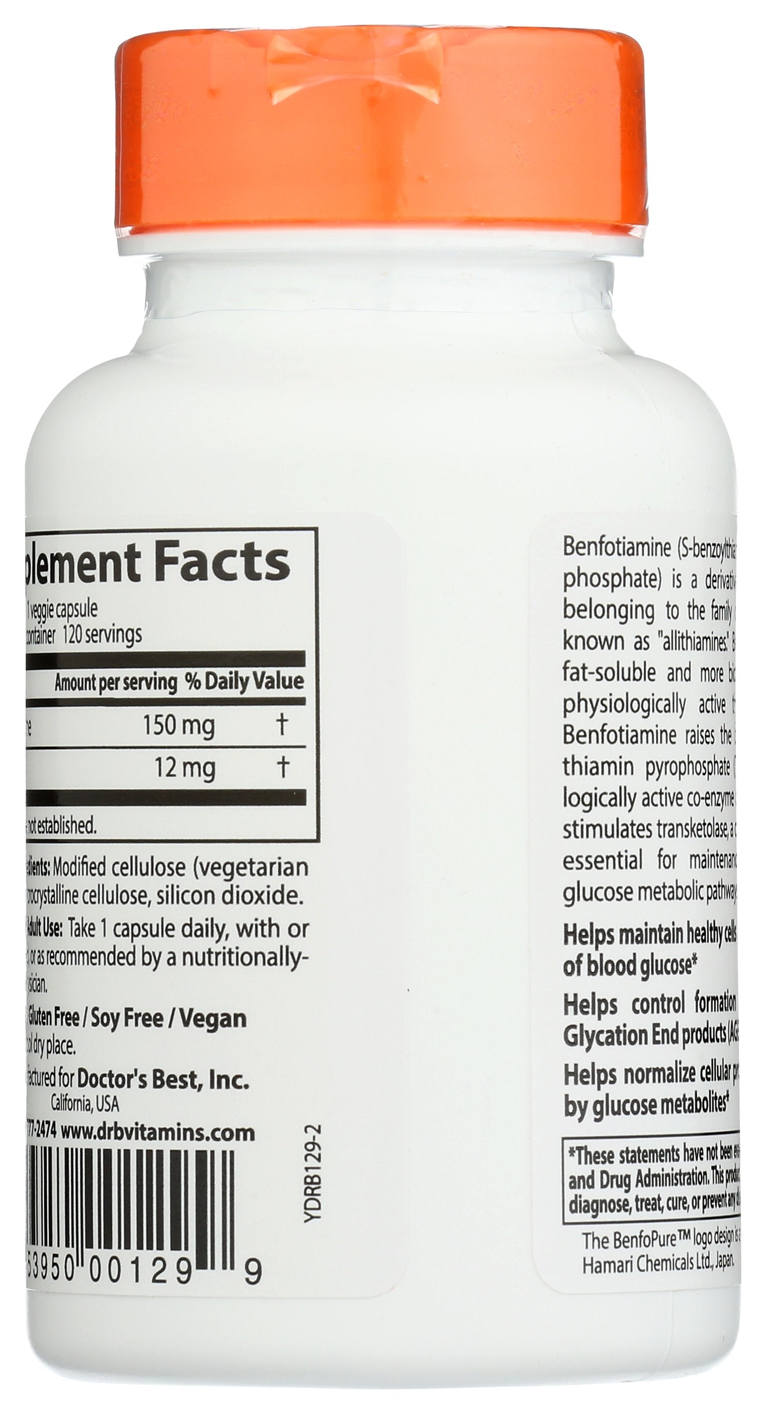 DOCTORS BEST BENFOTIAMINE 150MG