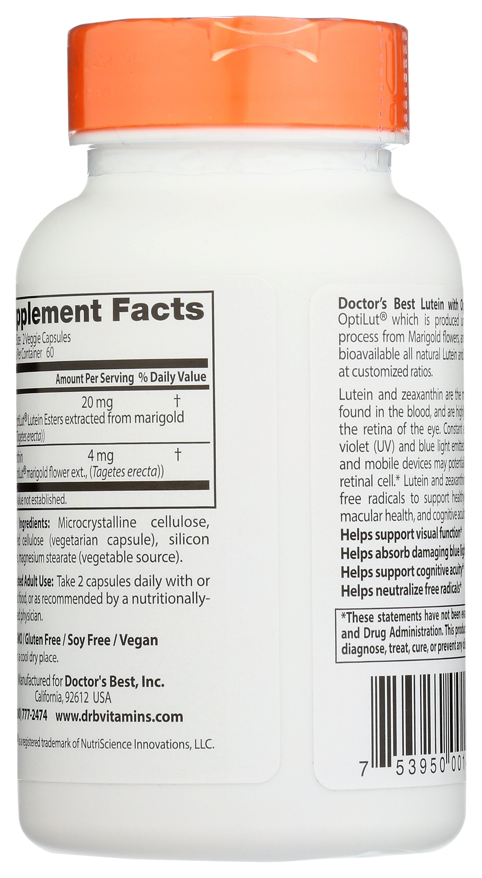 DOCTORS BEST LUTEIN OPTILUT 10MG