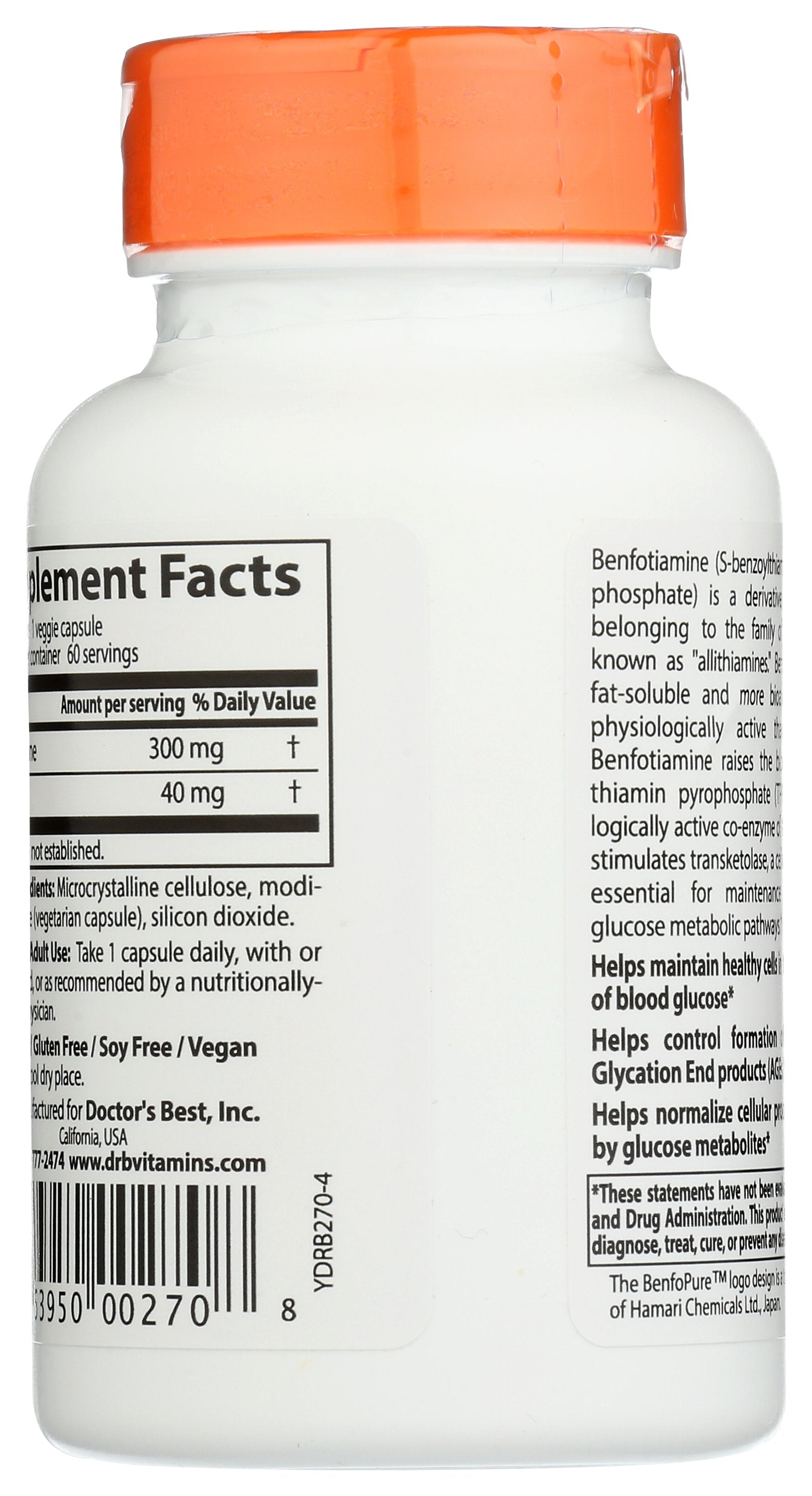 DOCTORS BEST BENFOTIAMINE 300MG