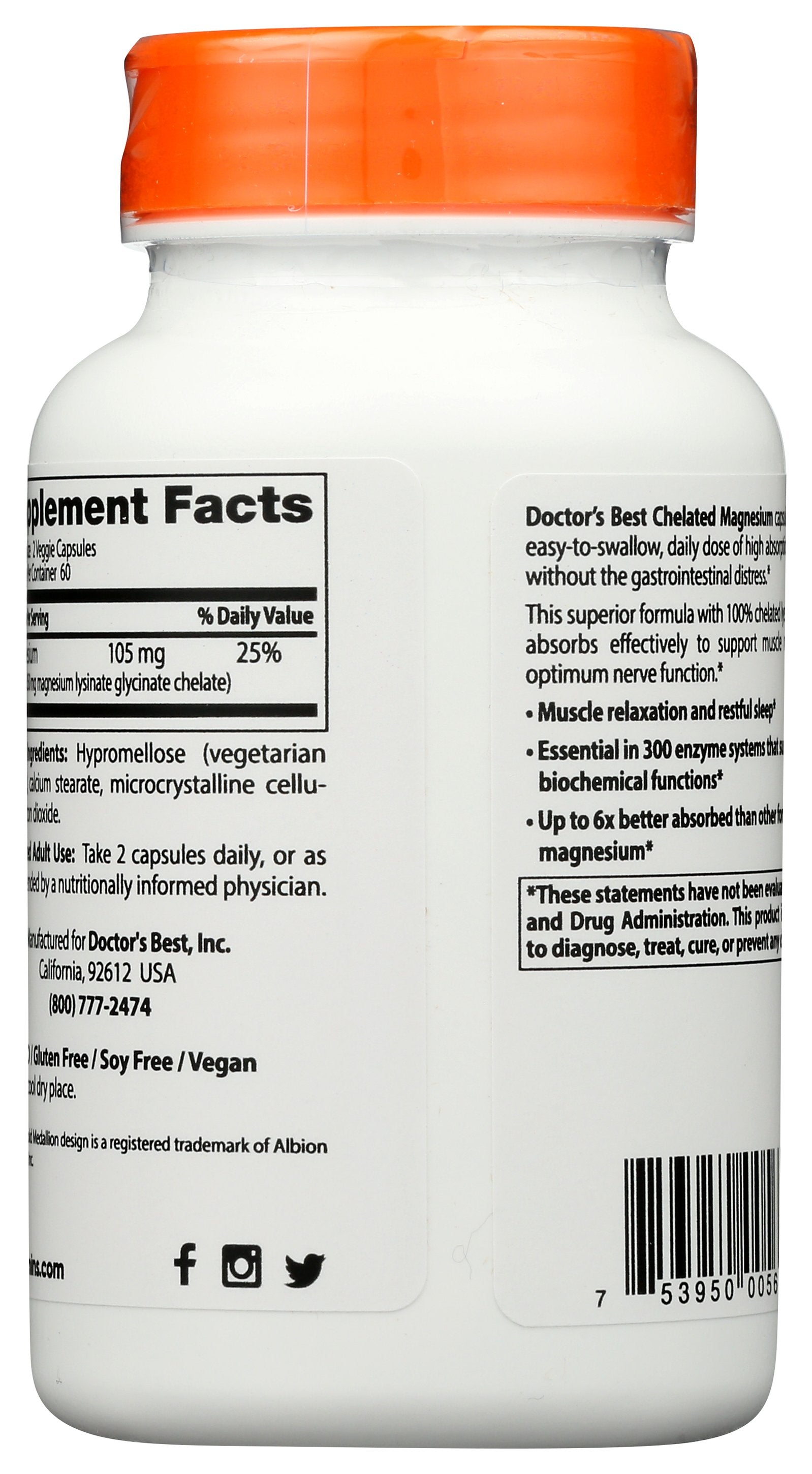 DOCTORS BEST MAGNESIUM LYSINATE GLYCNT