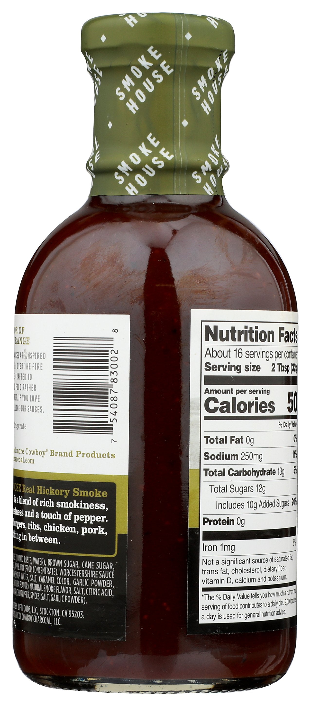 COWBOY CHARCOAL SAUCE BBQ HICKORY SMOKE - Case of 6