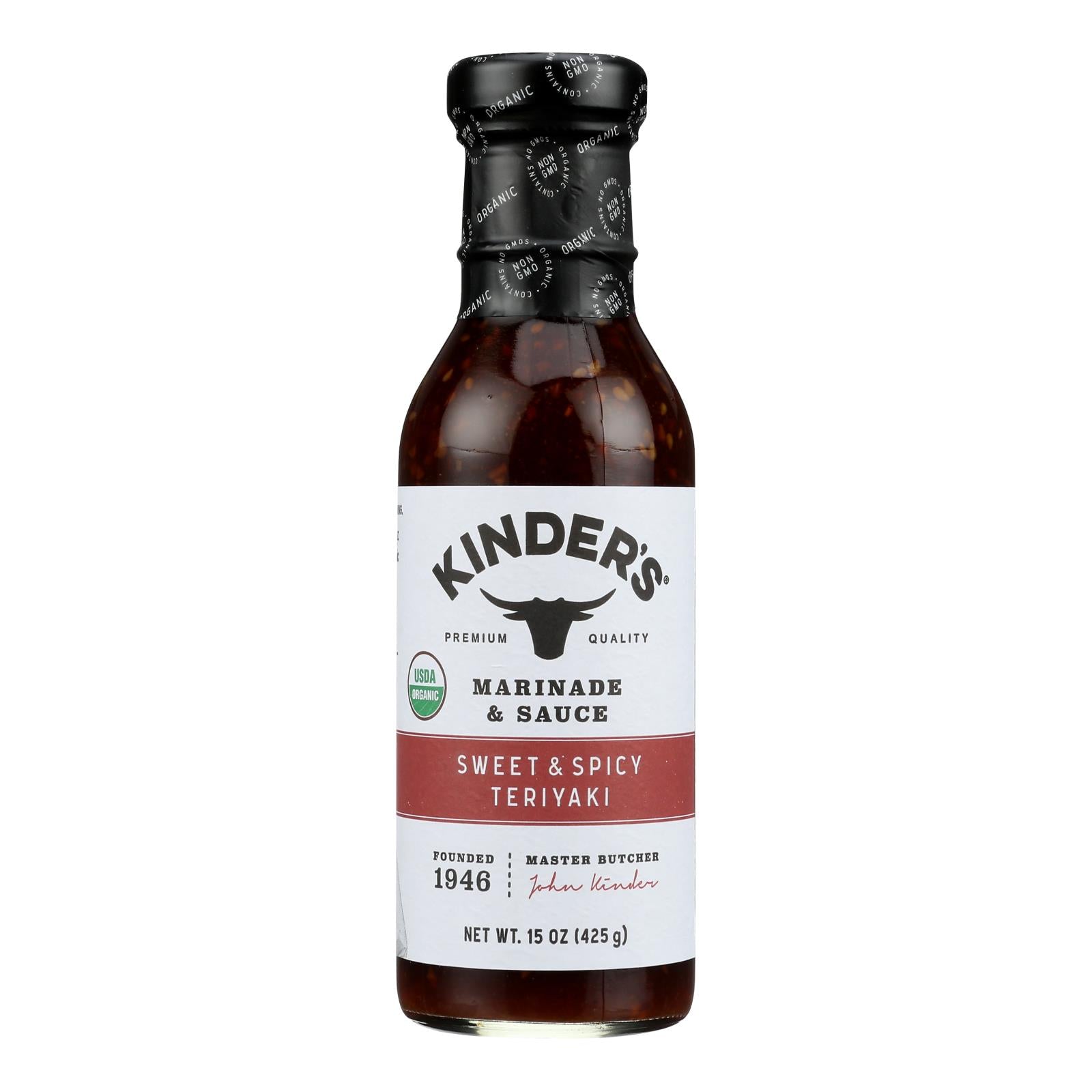Kinder's Organic Sweet & Spicy Marinade  - Case of 6 - 15 FZ