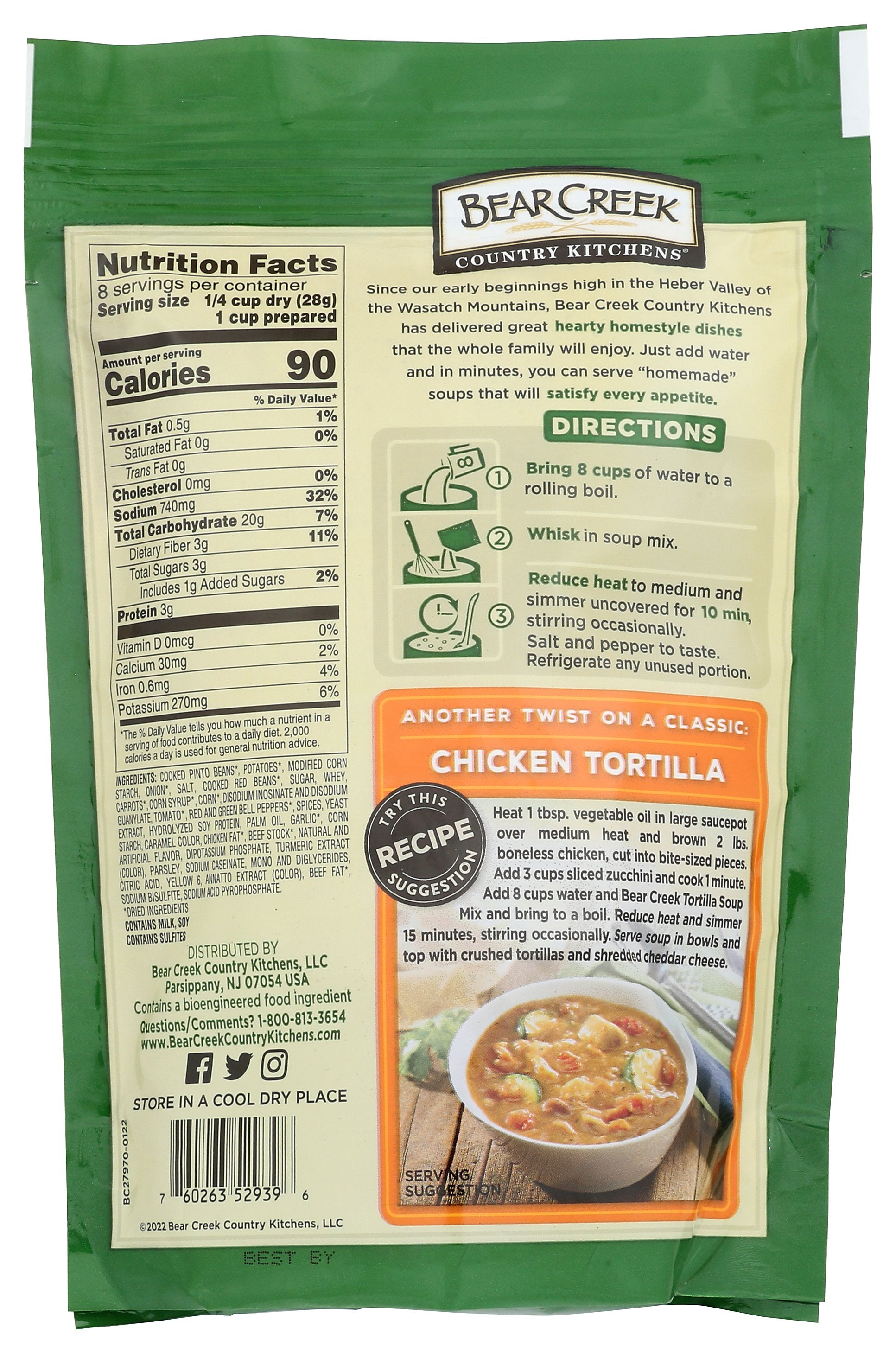 BEAR CREEK SOUP MIX TORTILLA - Case of 6