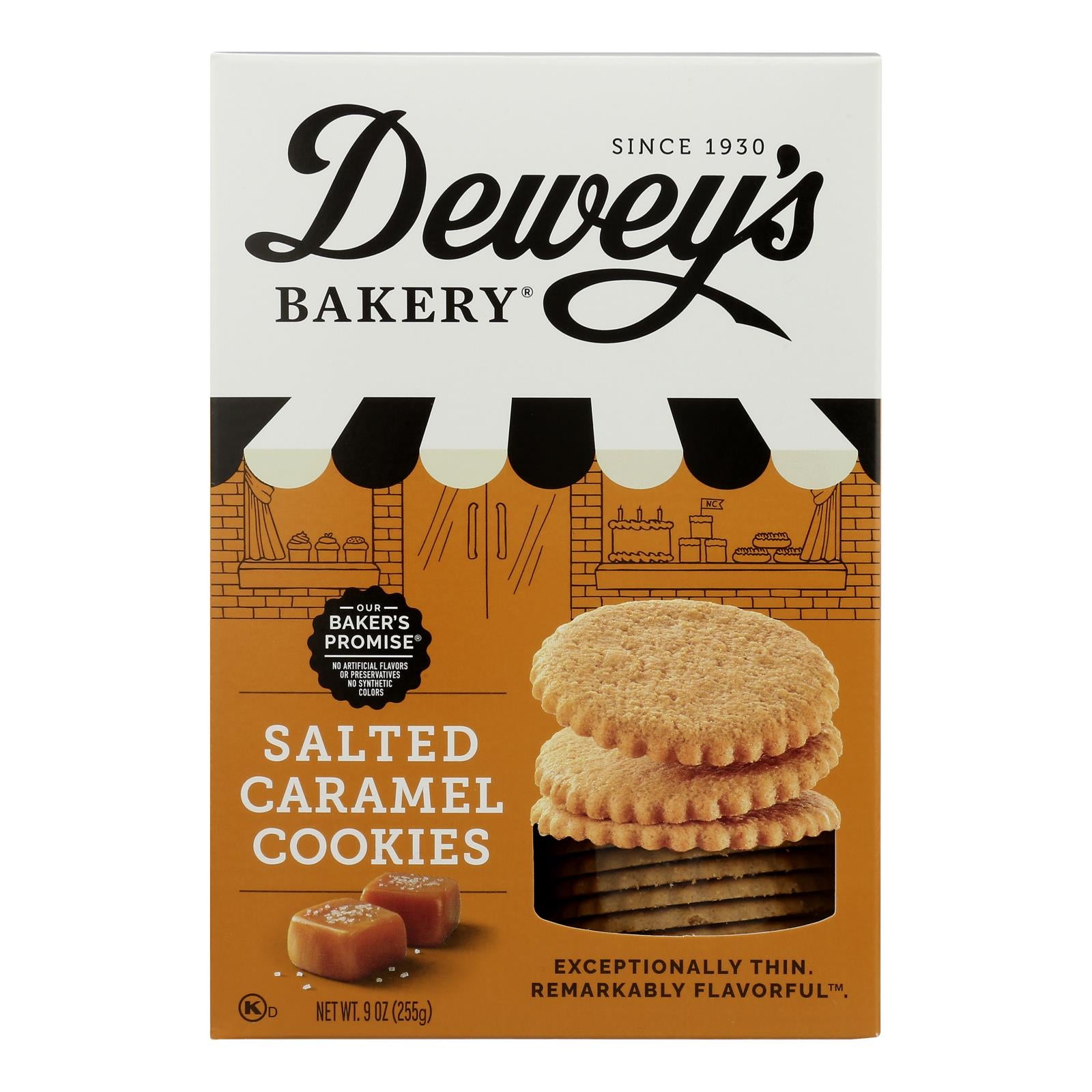 Deweys Bakery - Cookies Thins Salted Caramel - Case Of 6 - 9 Oz