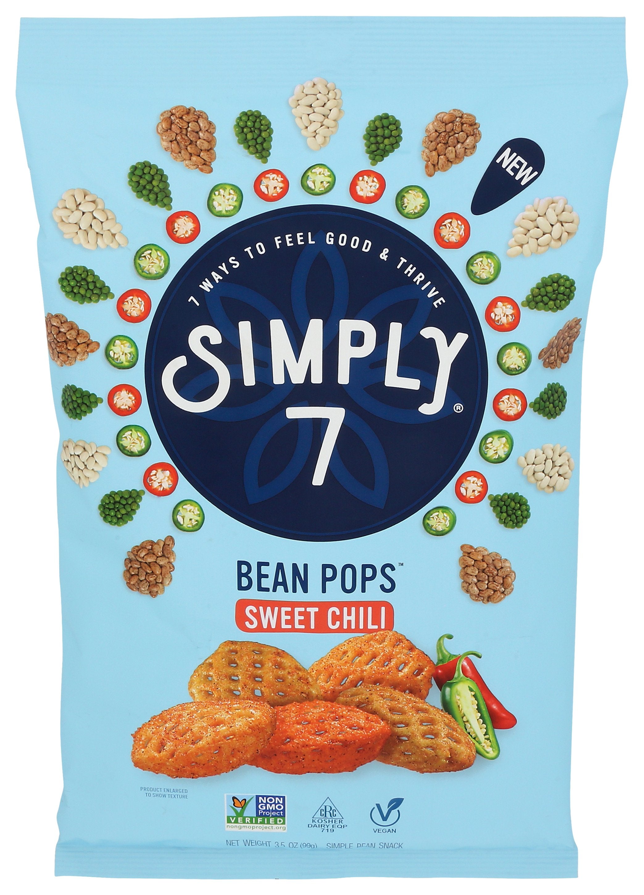 SIMPLY 7 BEAN POPS SWEET CHILI - Case of 8