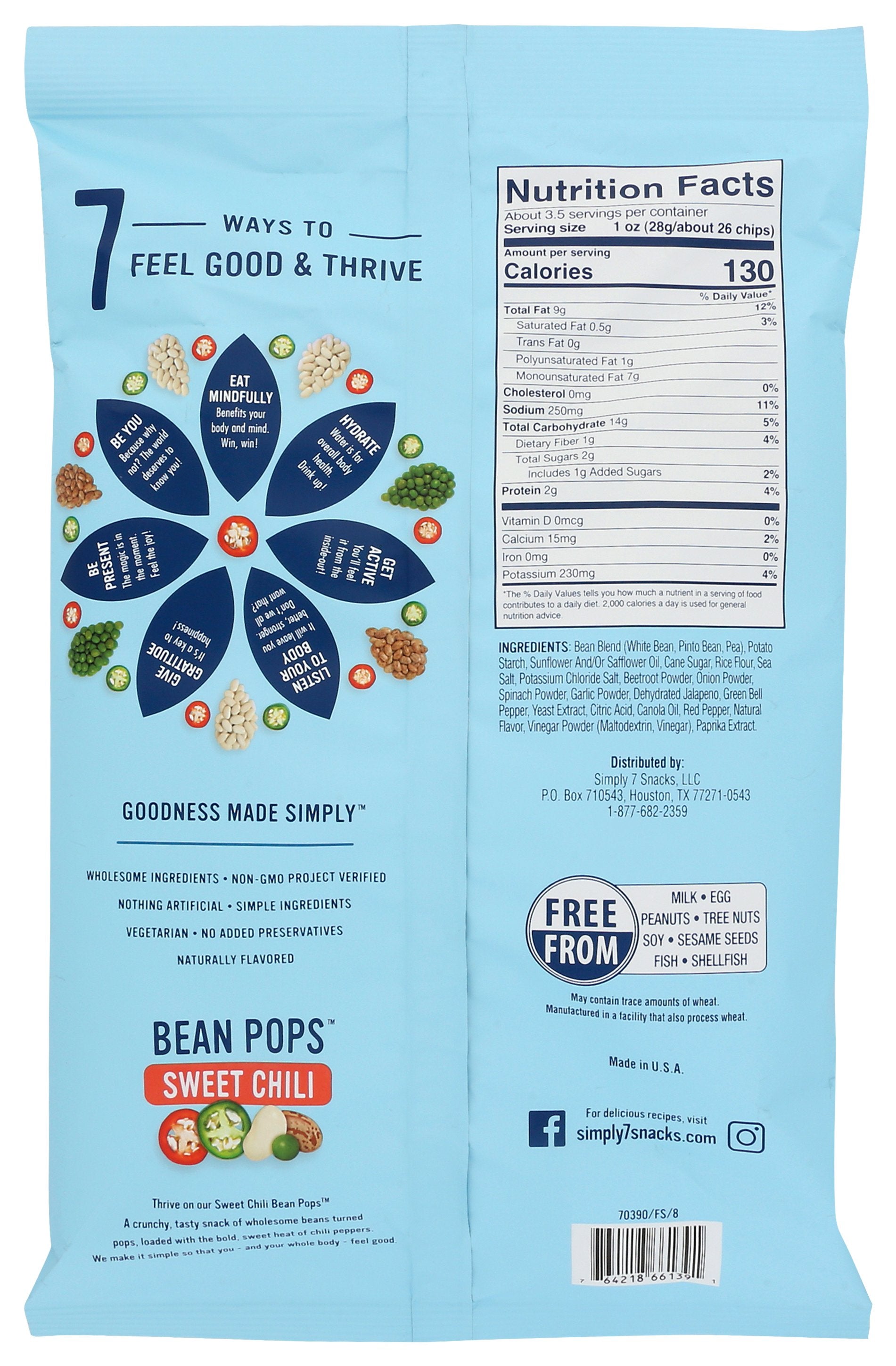 SIMPLY 7 BEAN POPS SWEET CHILI - Case of 8