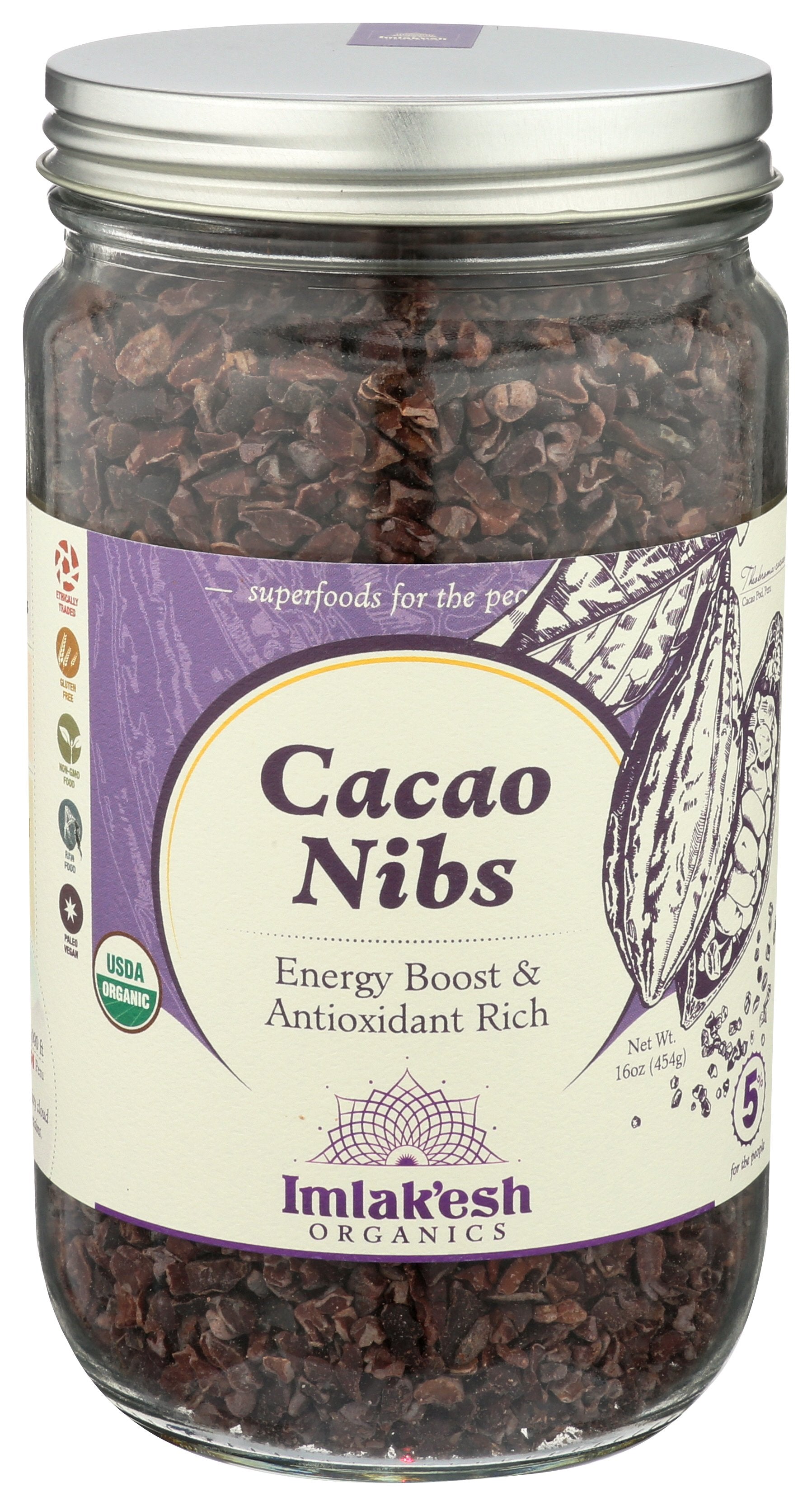 IMLAKESH ORGANICS NIBS CACAO ORG - Case of 6