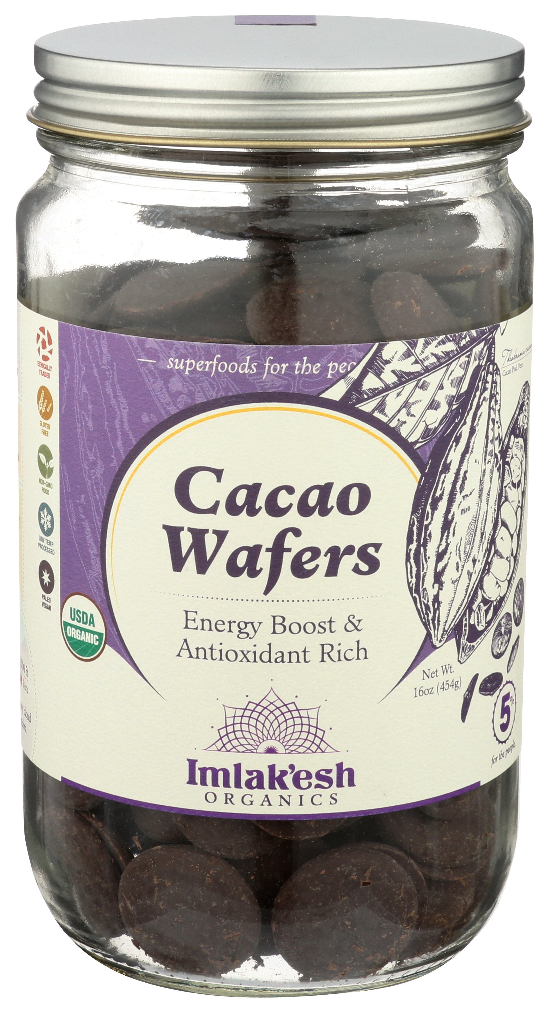 IMLAKESH ORGANICS WAFERS CACAO RAW ORG - Case of 6