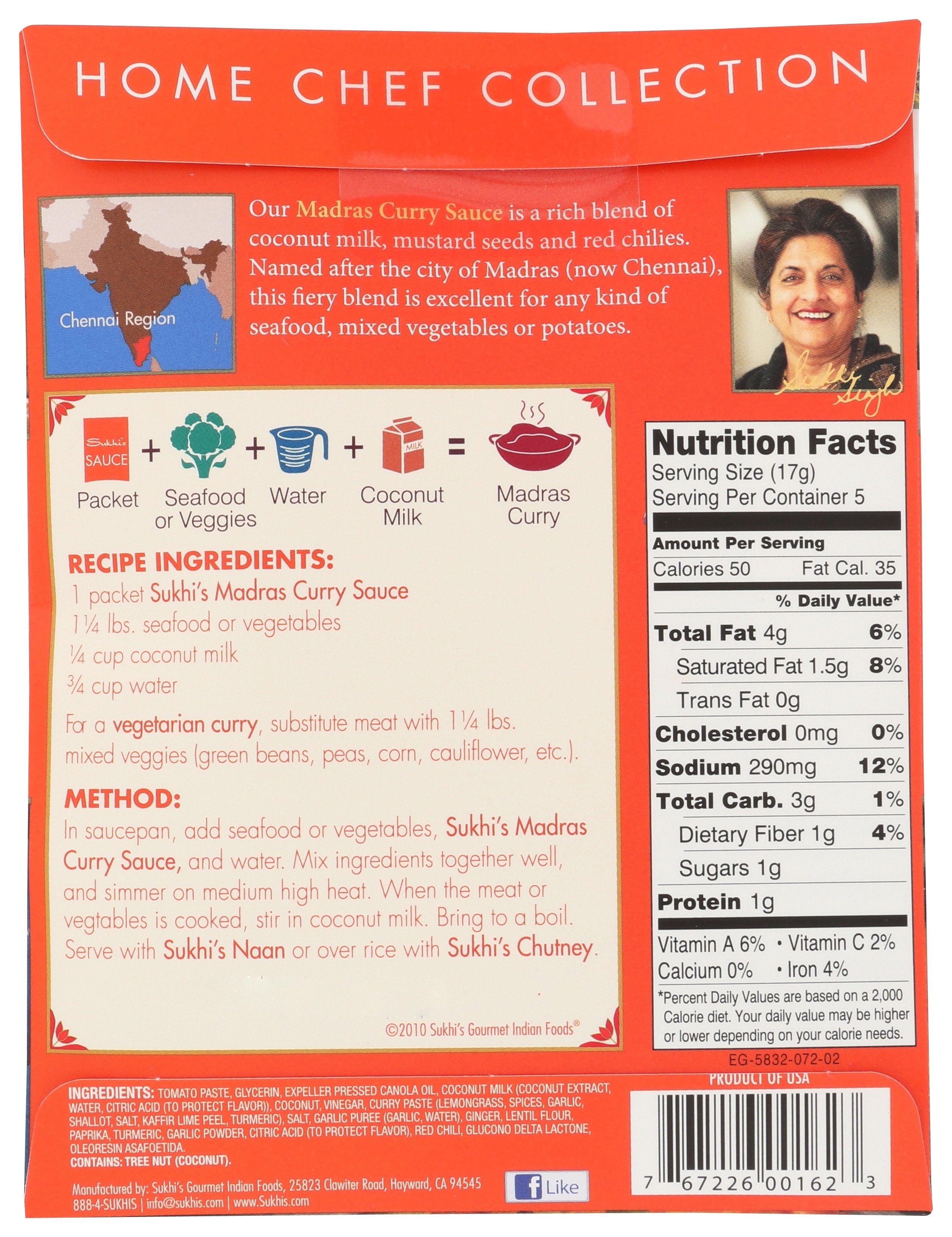 SUKHIS SAUCE CURRY COCONUT - Case of 6