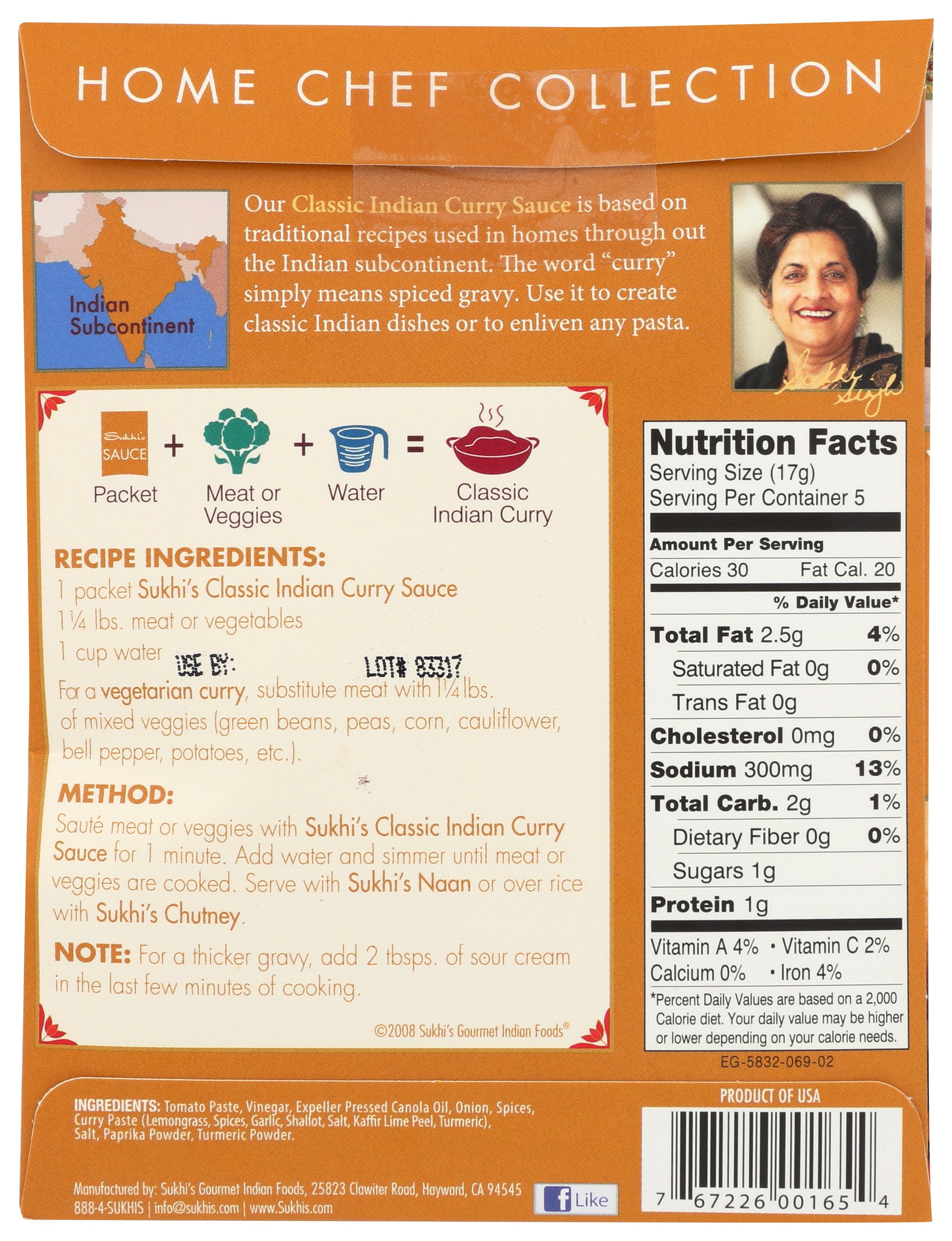 SUKHIS SAUCE CURRY CLASSIC - Case of 6