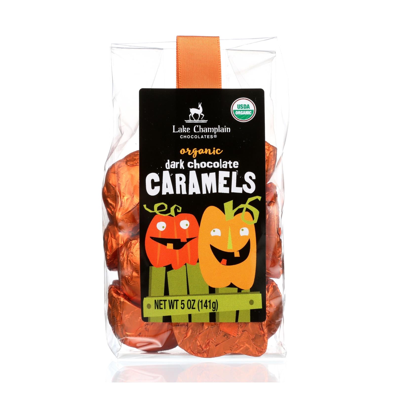 Lake Champlain Chocolates - Dark Chocolate Caramel Pumpkin - Case of 12-5 OZ