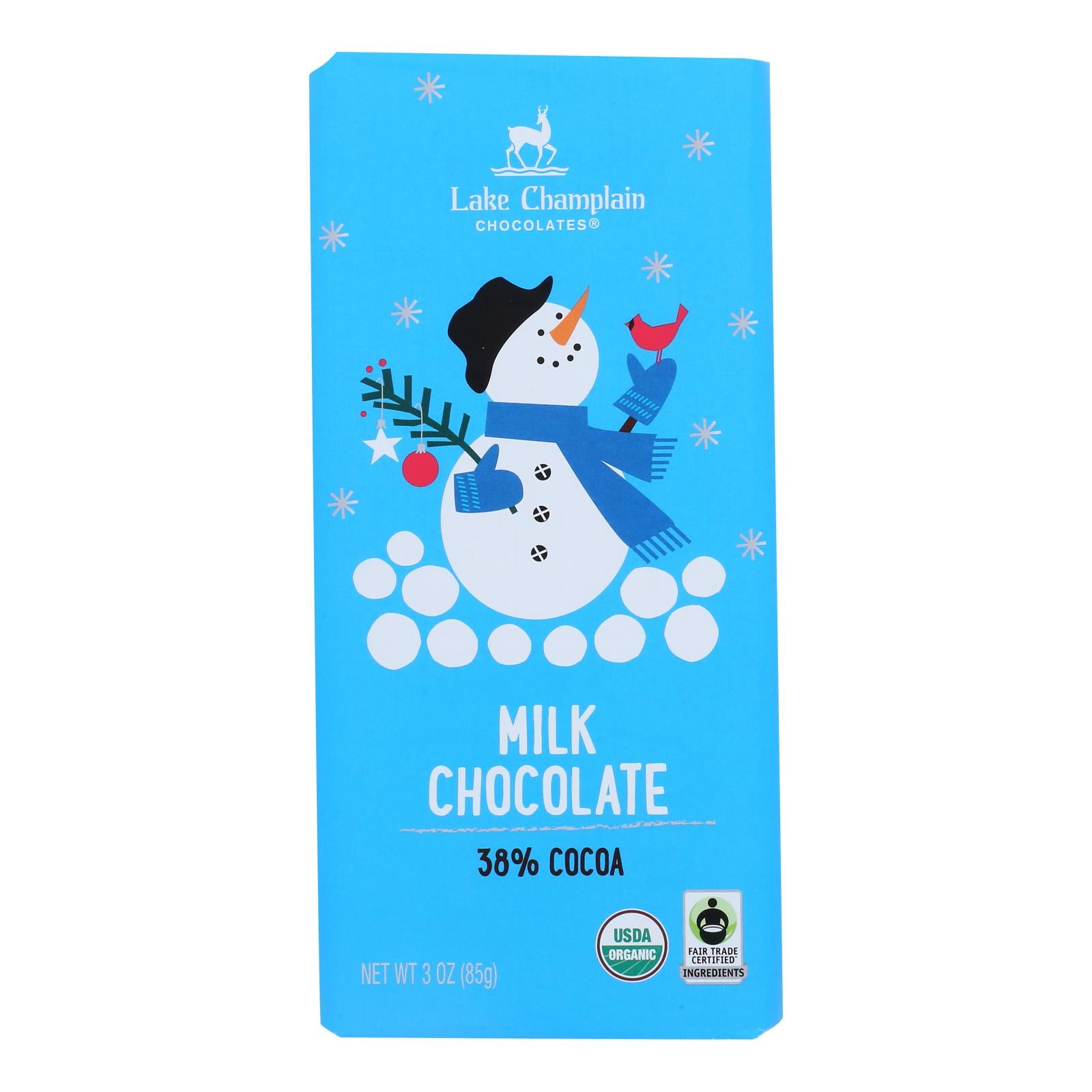 Lake Champlain Chocolates - Bar Milk Chocolate Ssnl - Case of 12-3 OZ