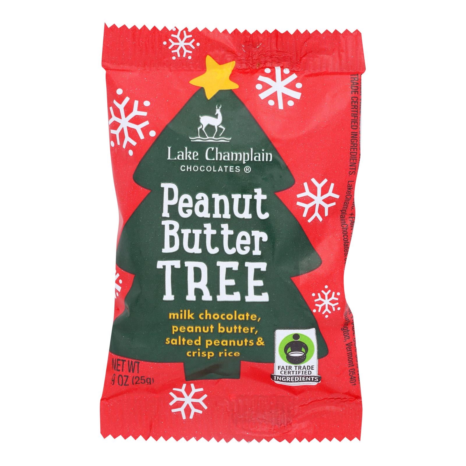 Lake Champlain Chocolates - Christmas Tree Crunch Peanut Butter - Case of 8-.9 OZ